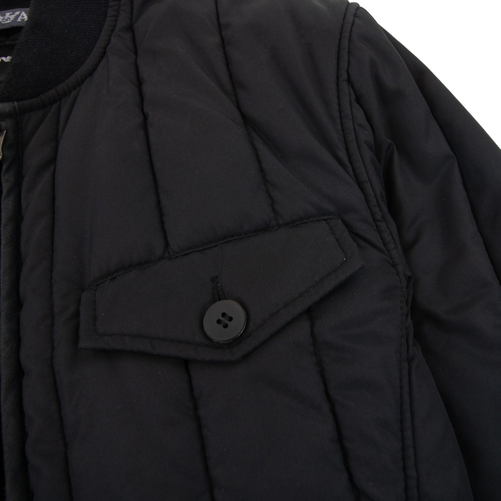 Emporio Armani Soft Padded Solid Bomber Jacket Black