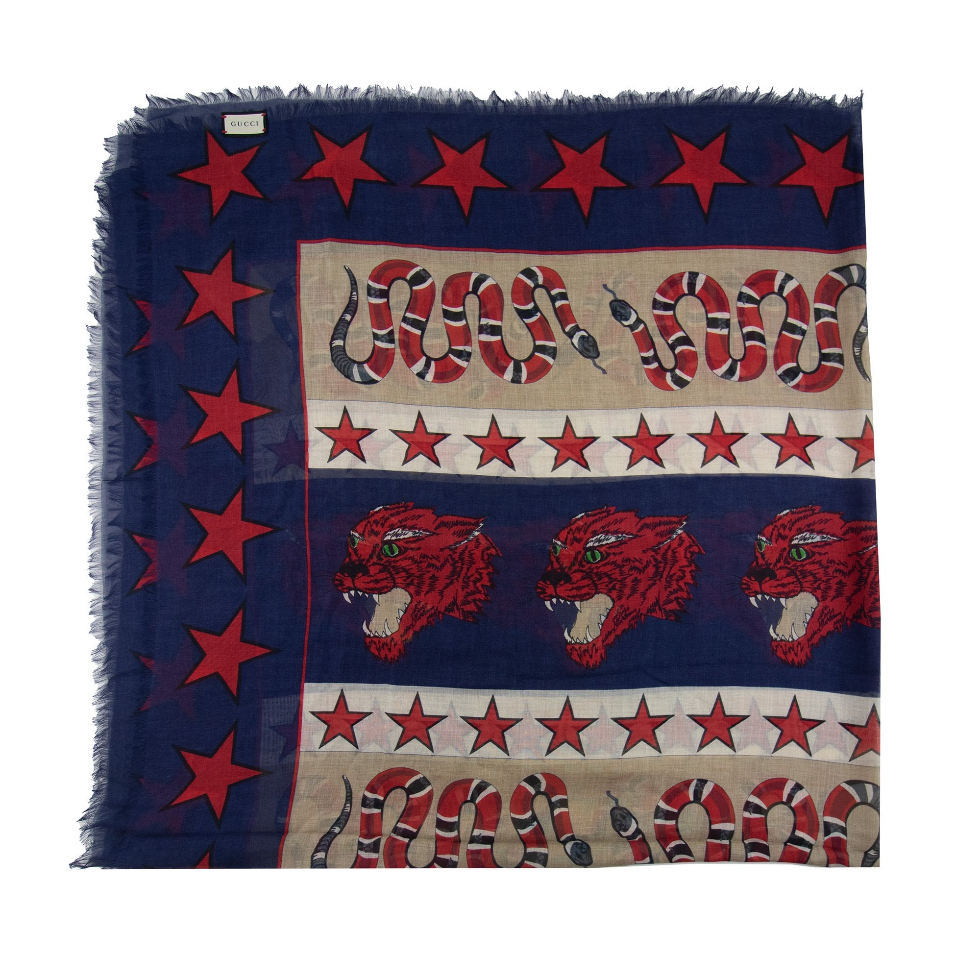Gucci Intarsia Motif Scarf Multi