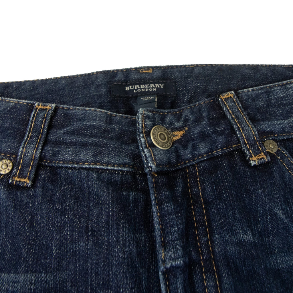 Burberry Woman Straight Fit 5 Pocket Jeans Denim Blue