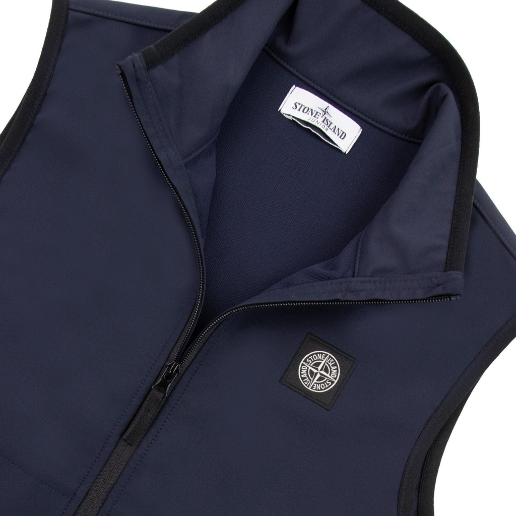 Stone Island Junior G0127 Light Soft Shell R E Dye Gilet Navy Blue V0020