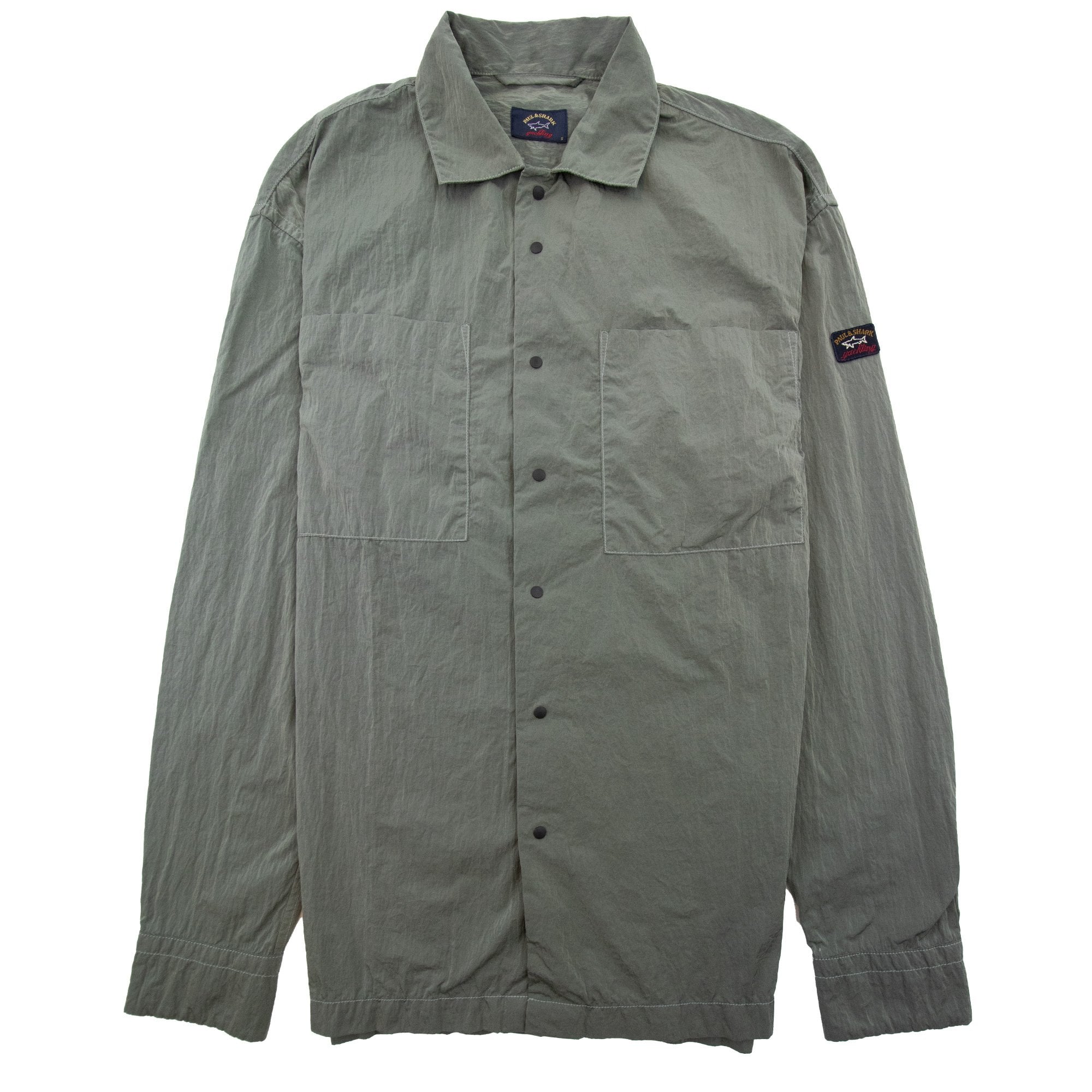 Paul And Shark Econyl Nylon Metal Overshirt Green