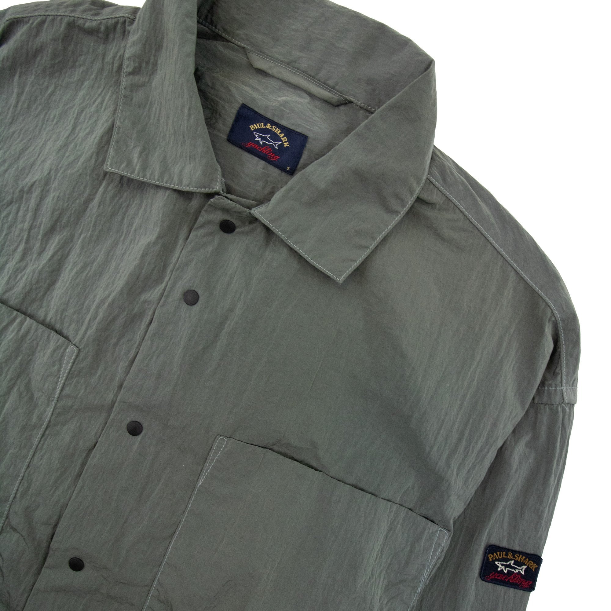 Paul And Shark Econyl Nylon Metal Overshirt Green