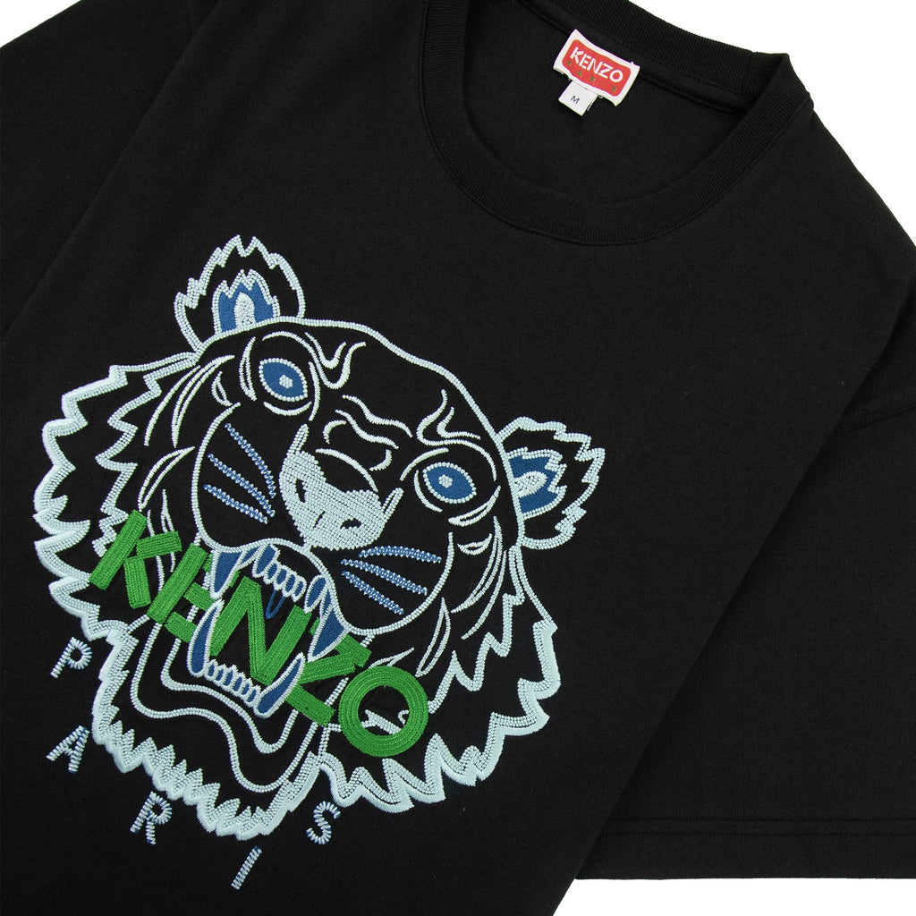 Kenzo Embroidered Tiger Relax Fit T Shirt Bicolore