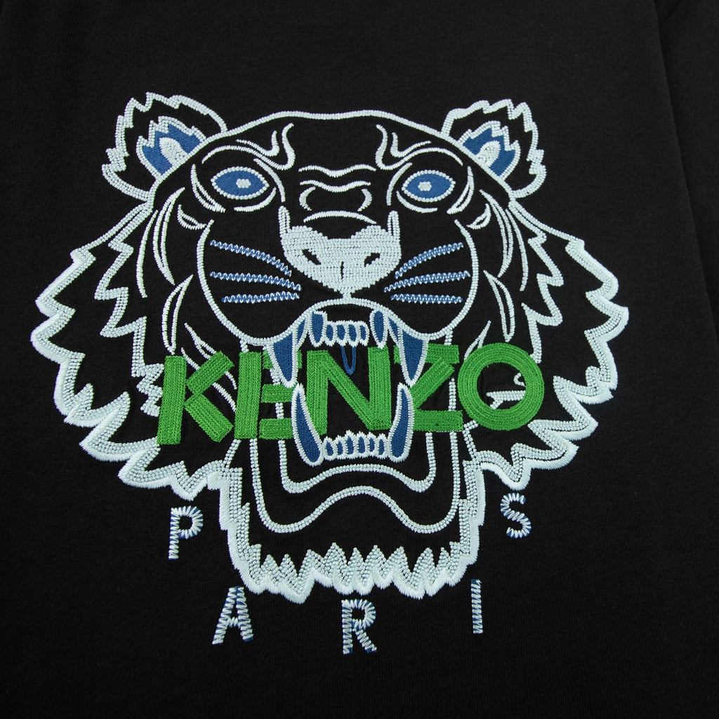 Kenzo Embroidered Tiger Relax Fit T Shirt Bicolore