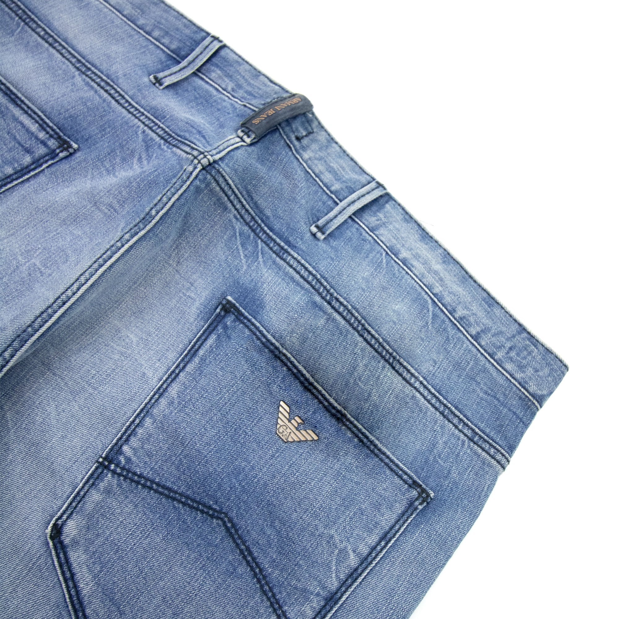 Armani Jeans Stone Wash Distressed J06 Slim Fit Jean