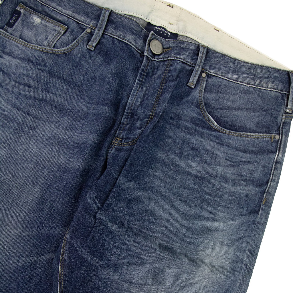 Armani Jeans J06 Leather Belt Loop Slim Fit Jean