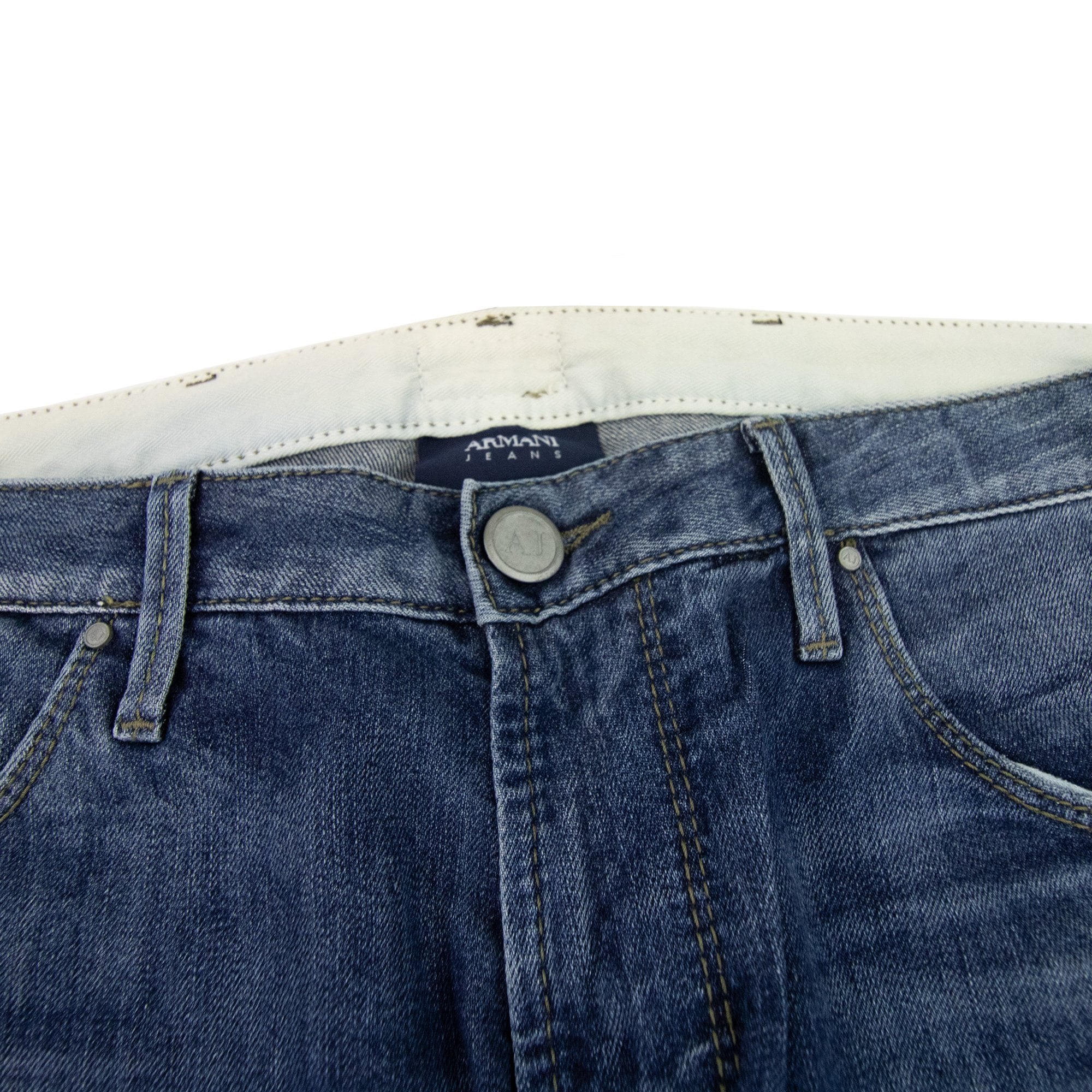Armani Jeans J06 Leather Belt Loop Slim Fit Jean