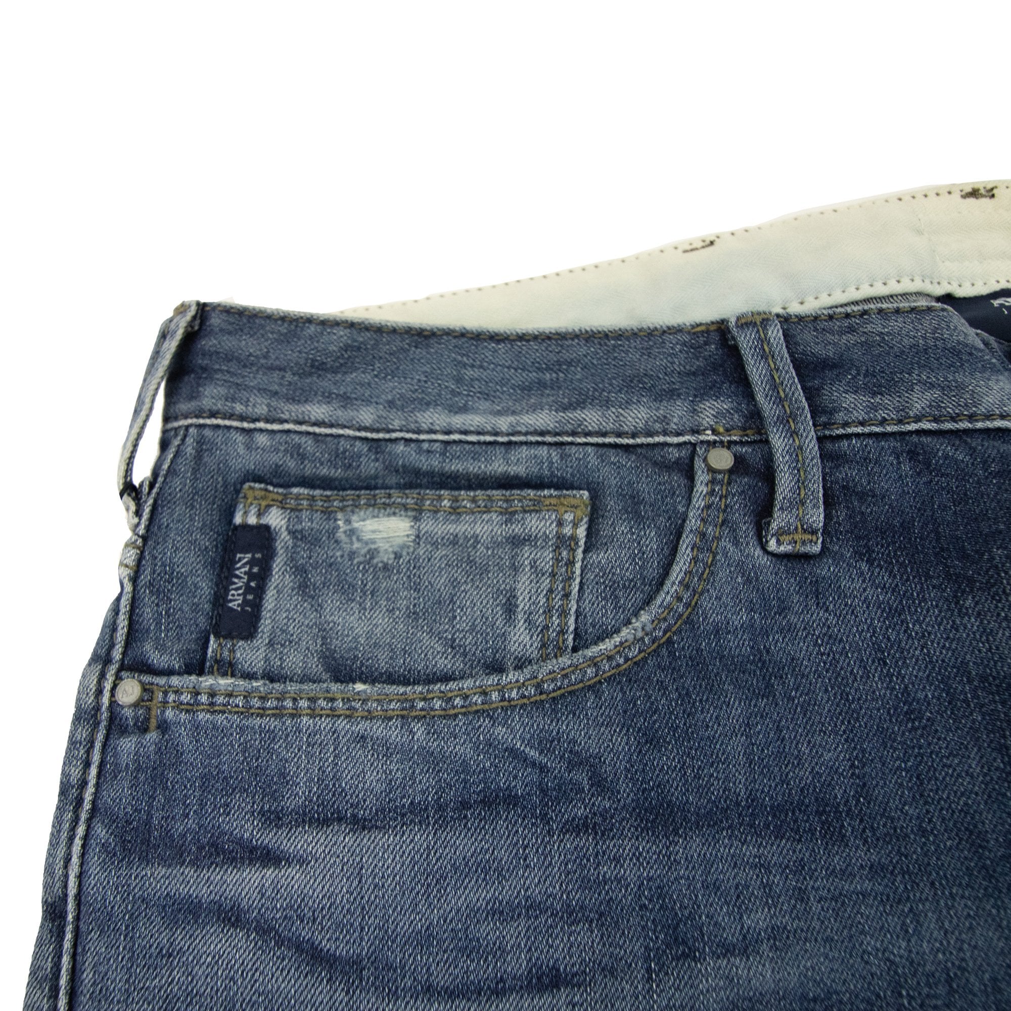 Armani Jeans J06 Leather Belt Loop Slim Fit Jean