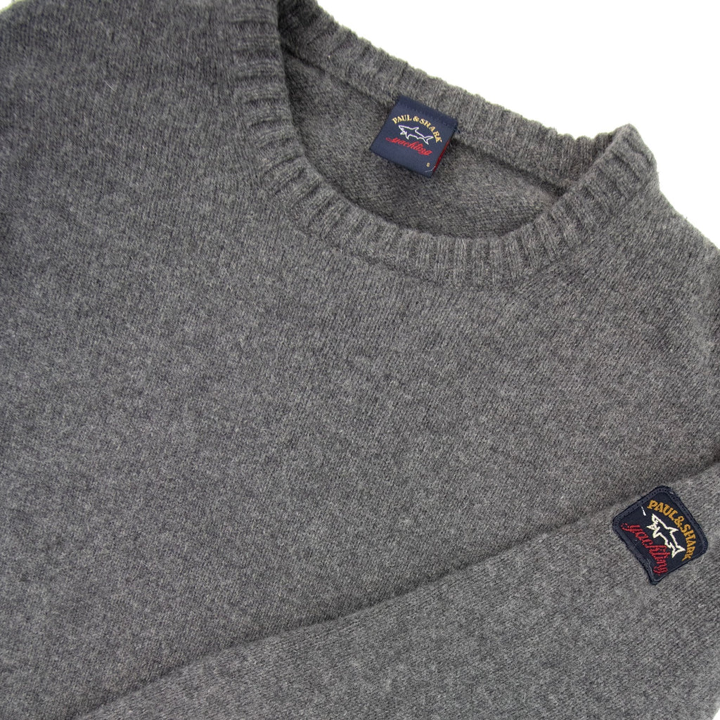 Paul And Shark Arm Patch Knitted Sweatshirt Grey