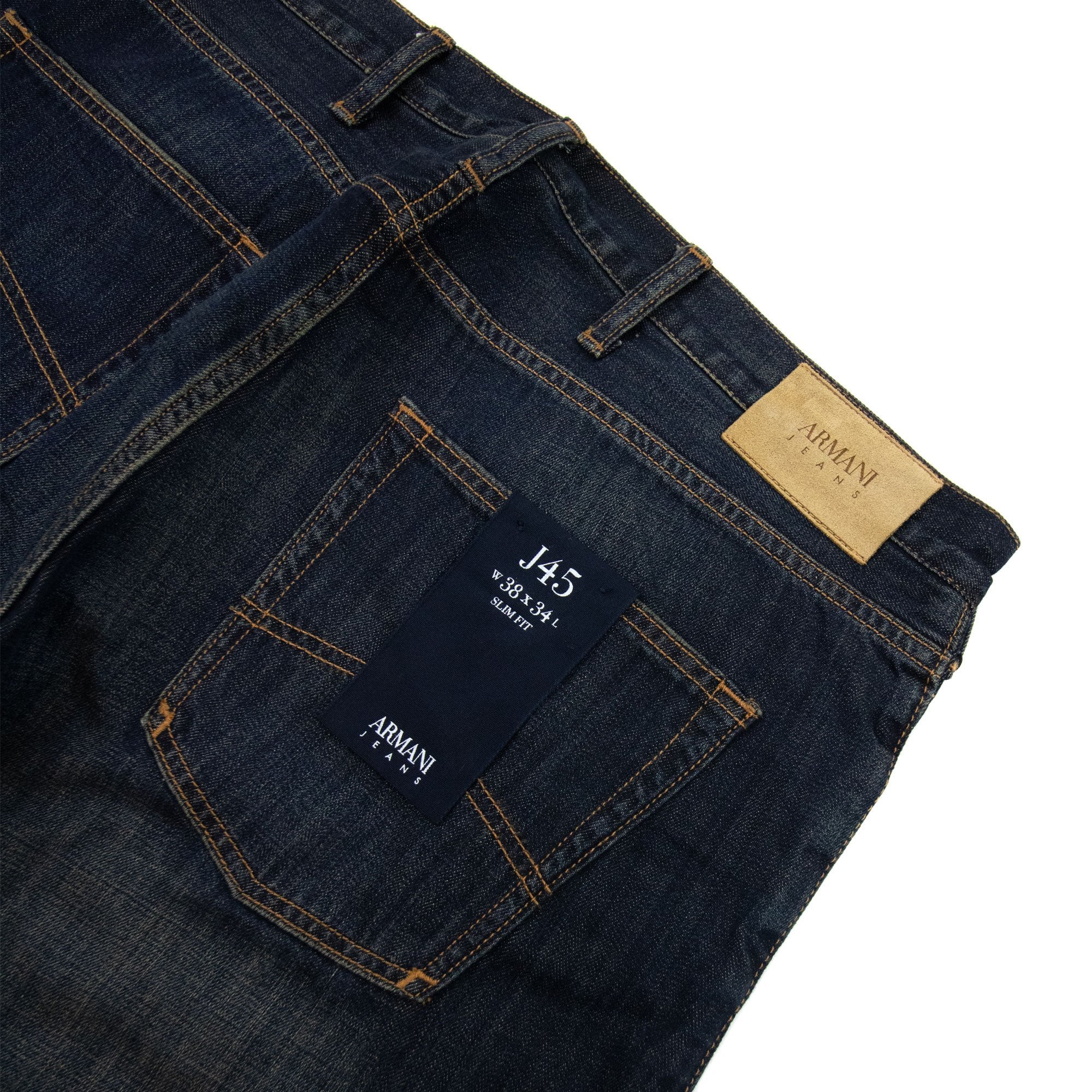 Armani Jeans Cream Badge J45 Slim Fit Jean