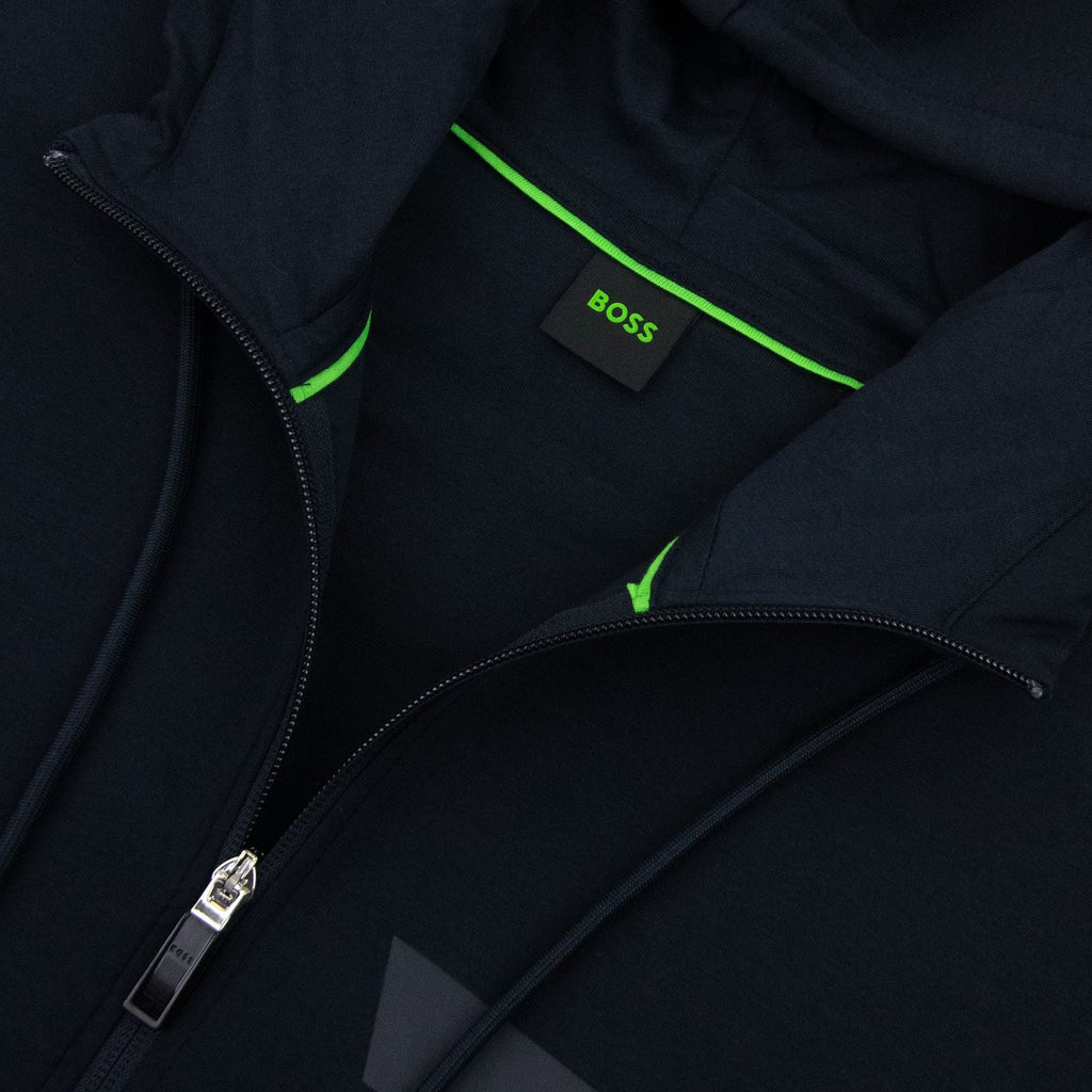 Hugo Boss Saggy 1 Stripe Logo Zip Up Hoody Navy 402