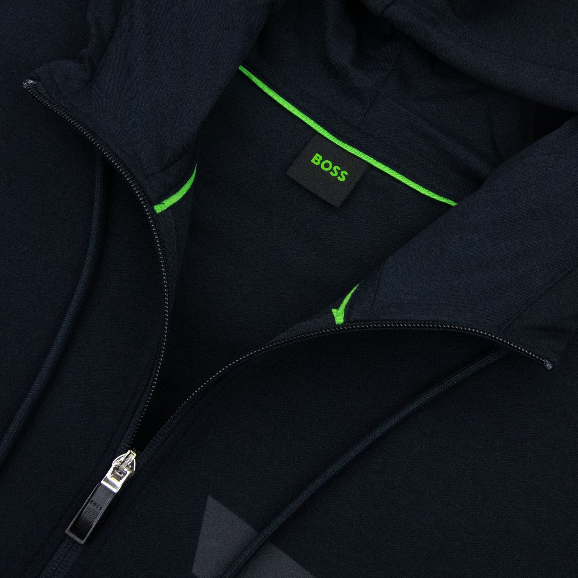Hugo Boss Saggy 1 Stripe Logo Zip Up Hoody Navy 402