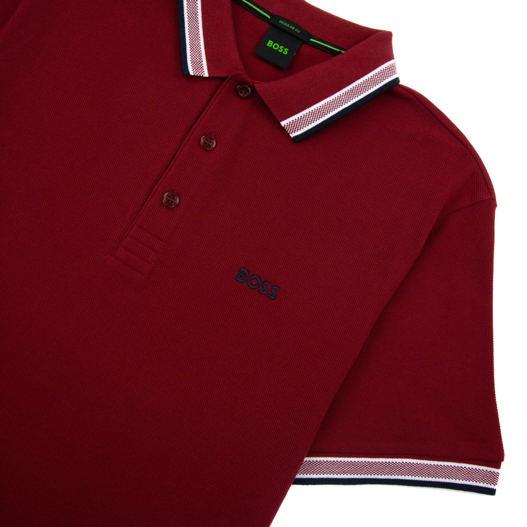 Hugo Boss Paddy Embroidered Logo Polo Burgundy 607