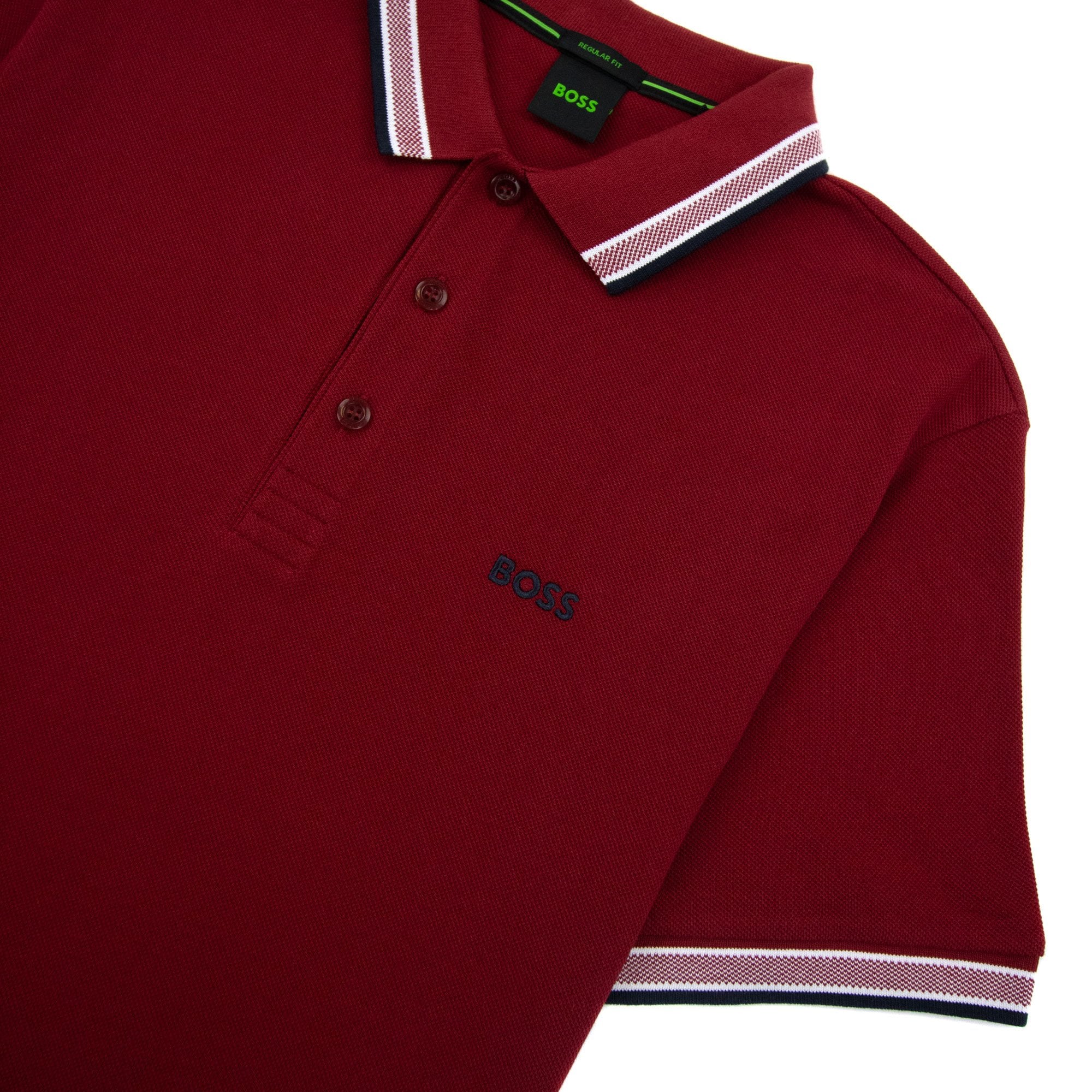 Hugo Boss Paddy Embroidered Logo Polo Burgundy 607