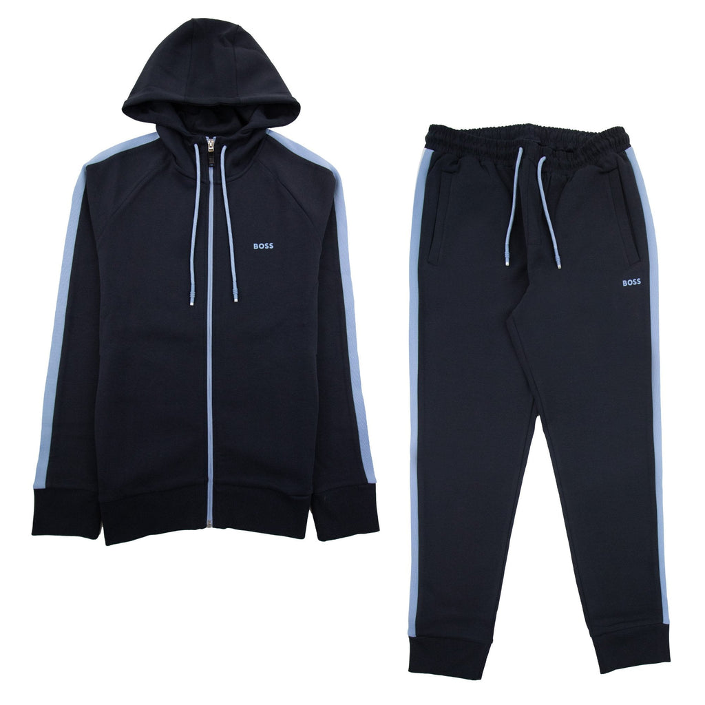 Hugo Boss Logo Stripe Tracksuit Set Navy 402