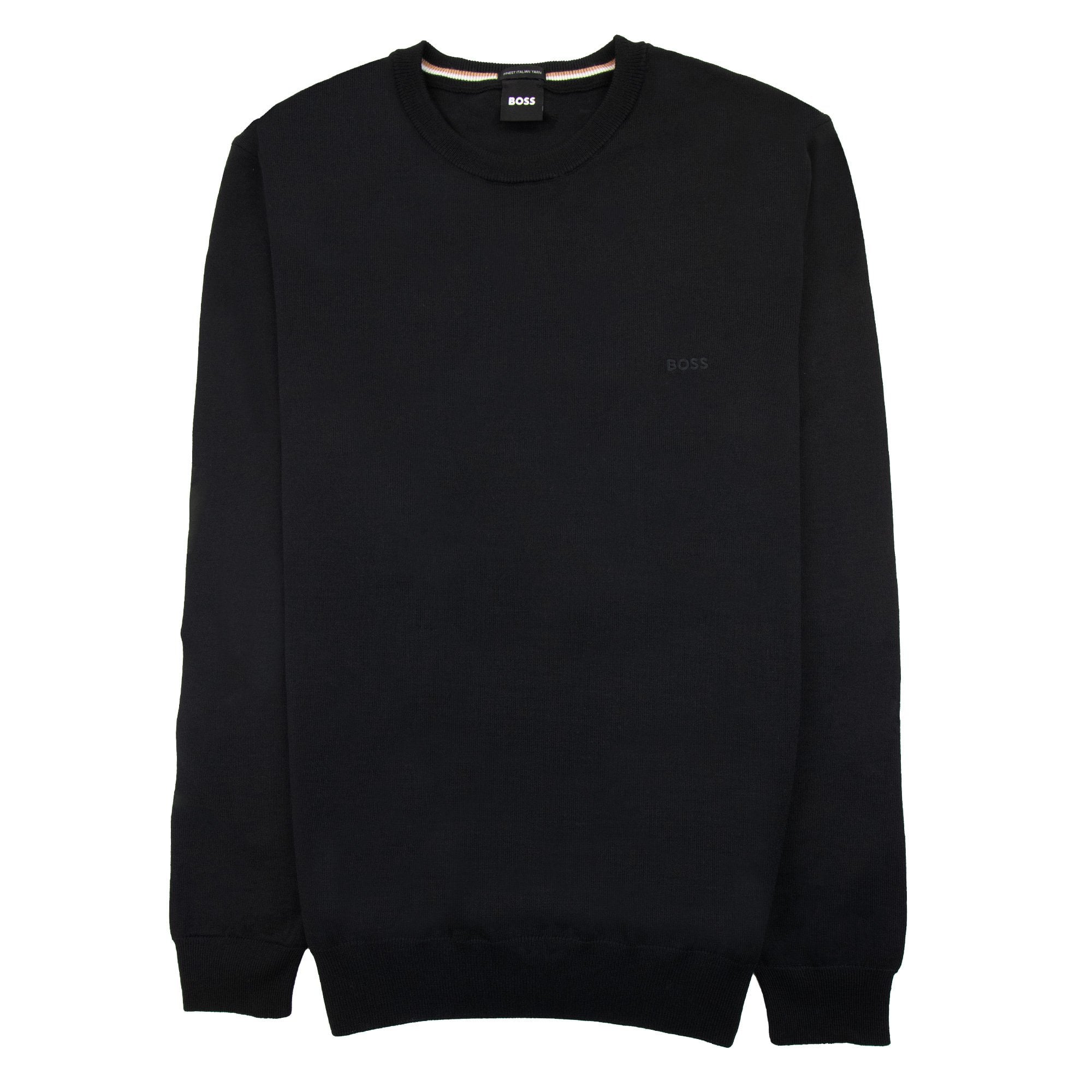 Hugo Boss Botto-l Embroidered Logo With Responsible Wool Sweater Black 001