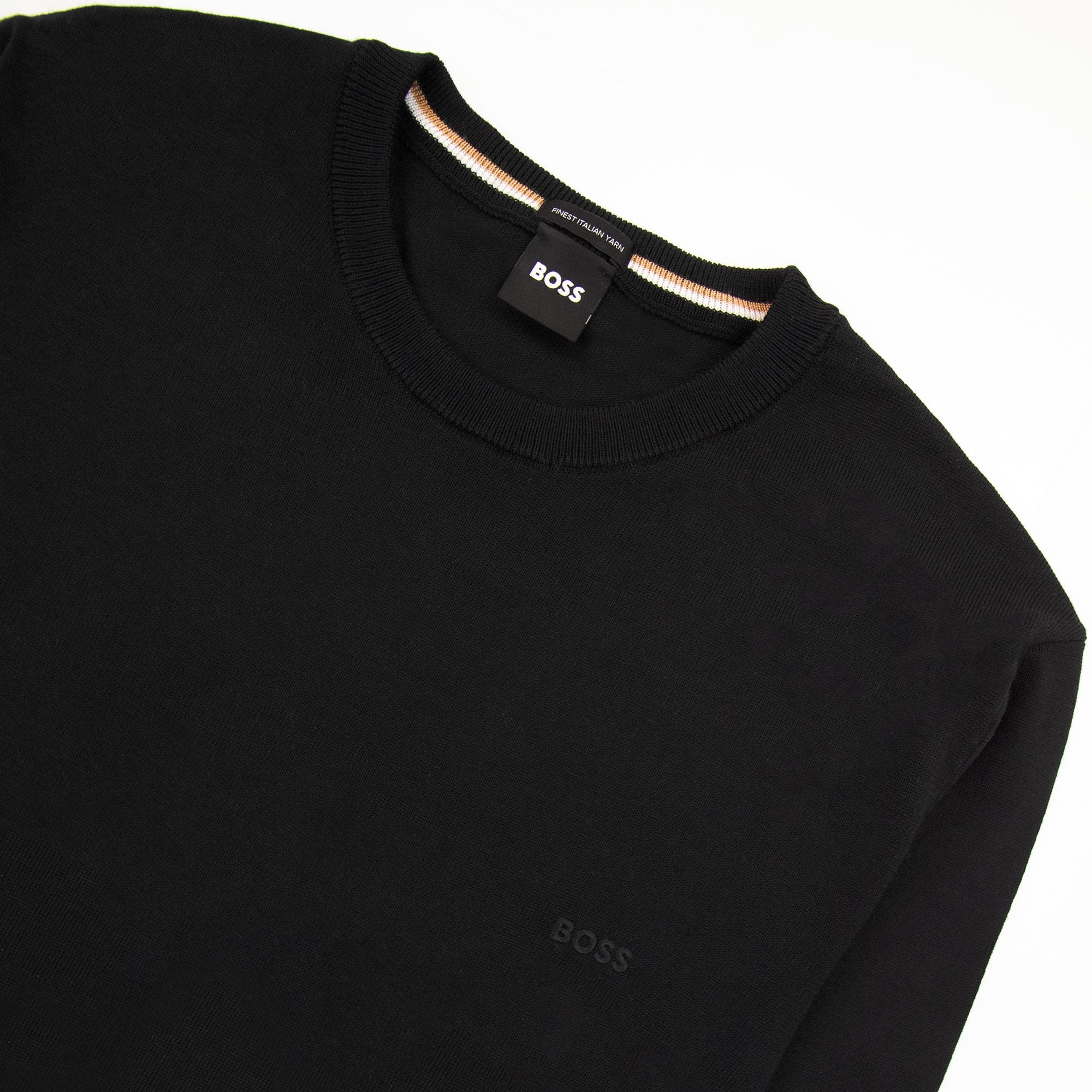 Hugo Boss Botto-l Embroidered Logo With Responsible Wool Sweater Black 001