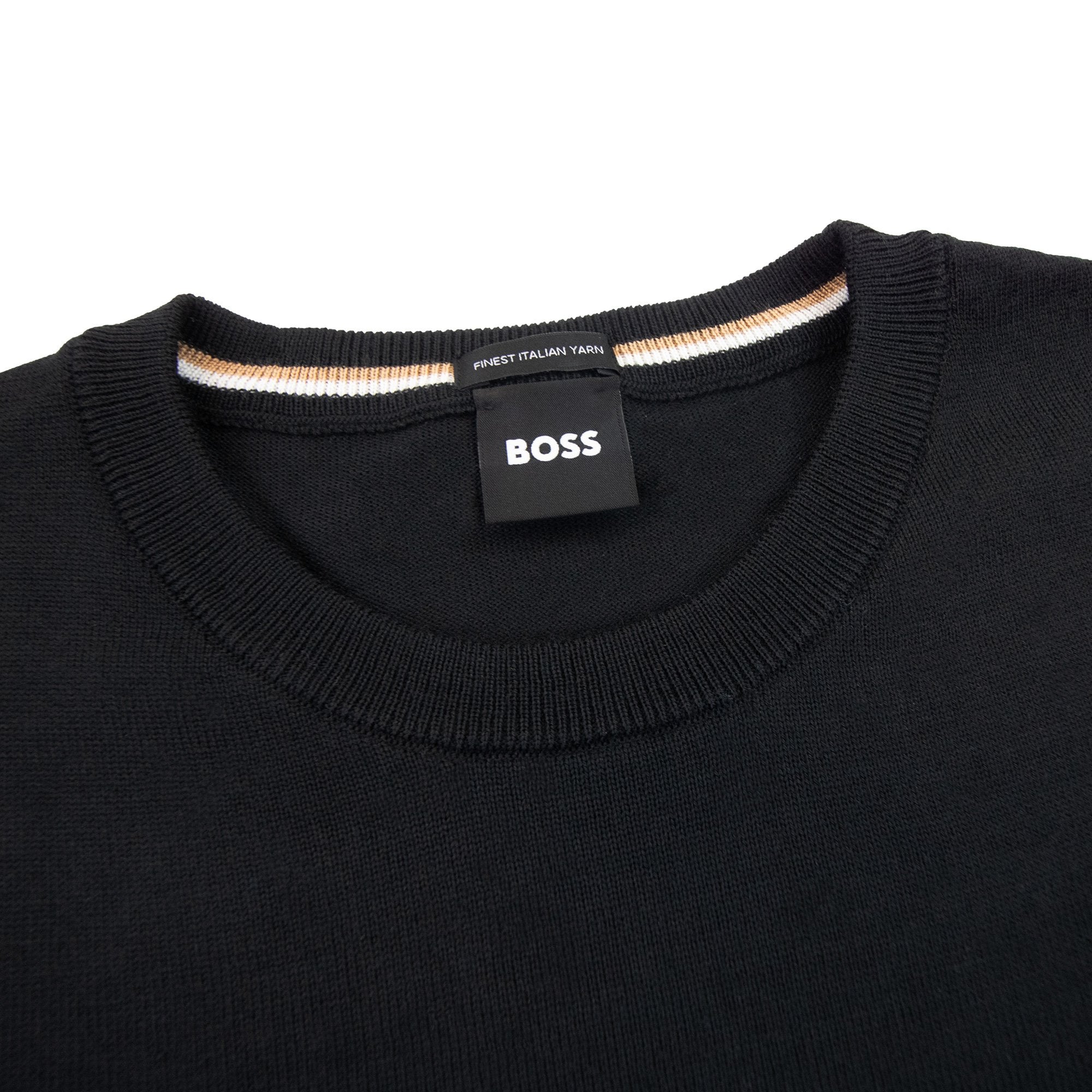 Hugo Boss Botto-l Embroidered Logo With Responsible Wool Sweater Black 001