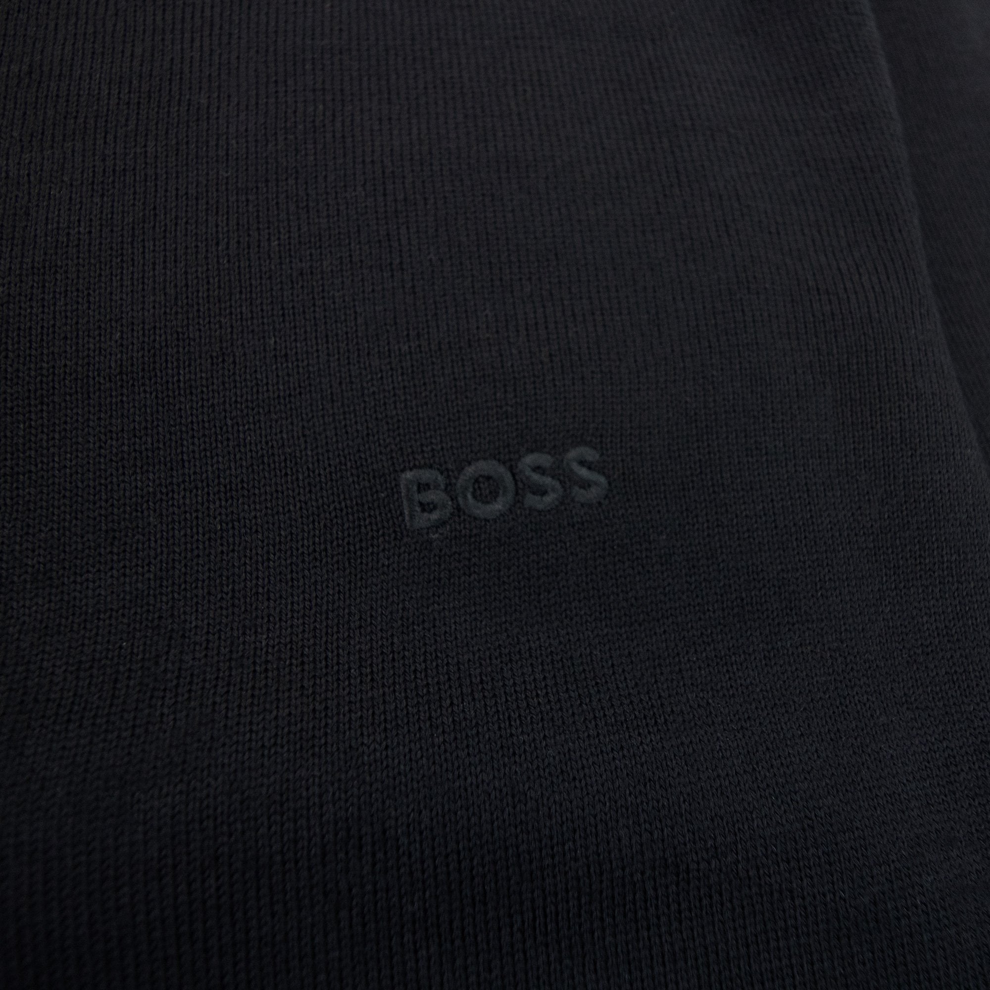 Hugo Boss Botto-l Embroidered Logo With Responsible Wool Sweater Black 001