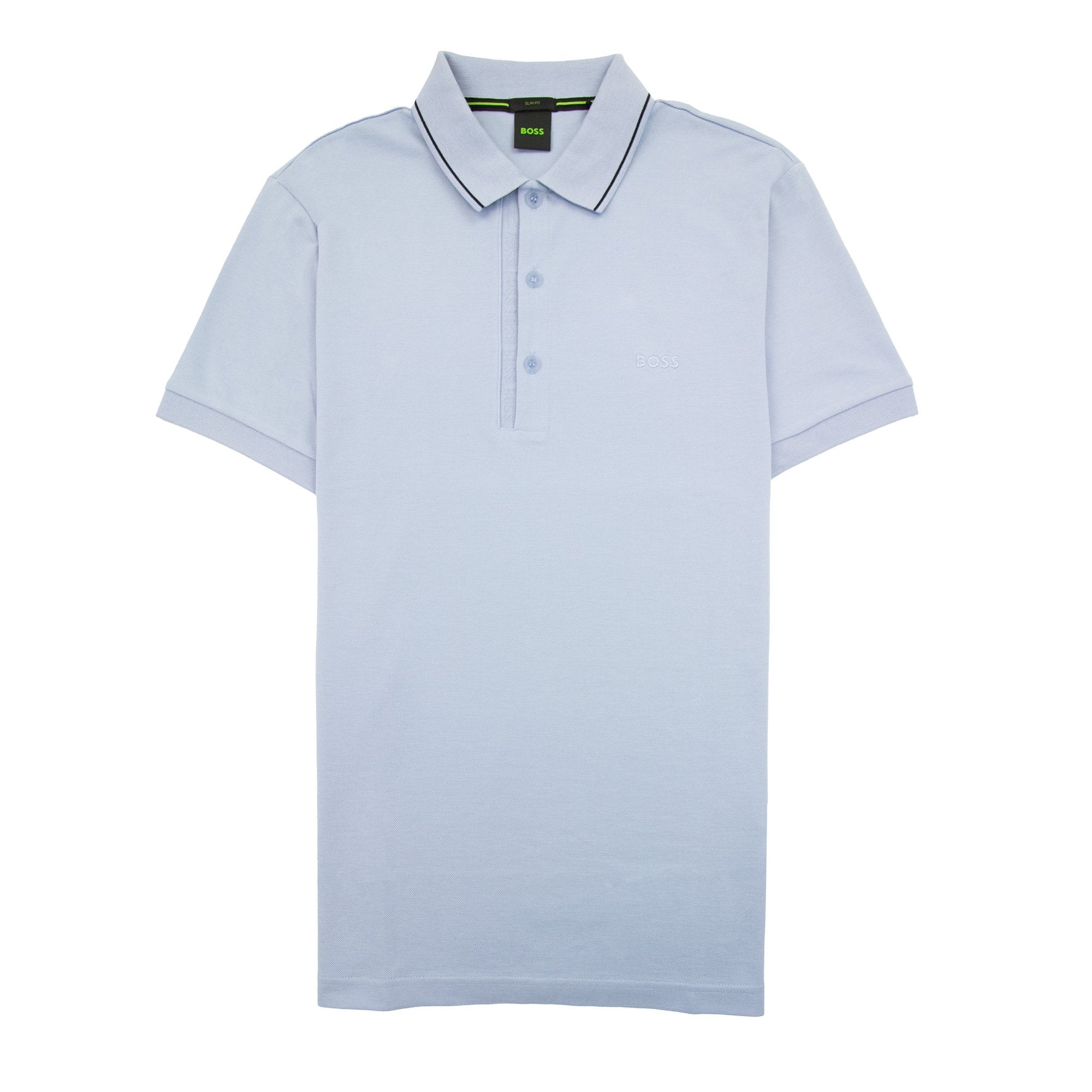 Hugo Boss Paule 4 Slim Fit Branded Placket Polo Light Blue 498