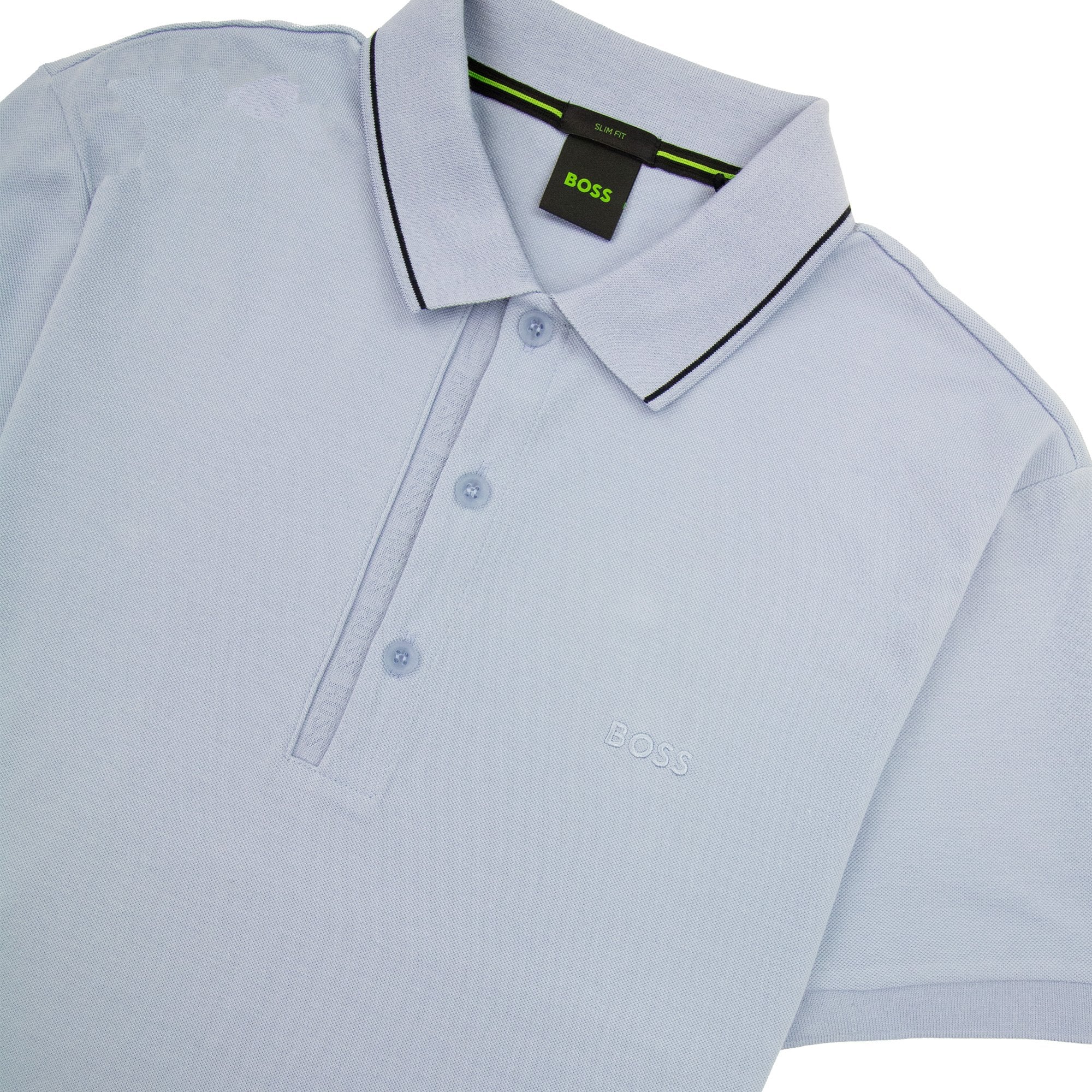 Hugo Boss Paule 4 Slim Fit Branded Placket Polo Light Blue 498