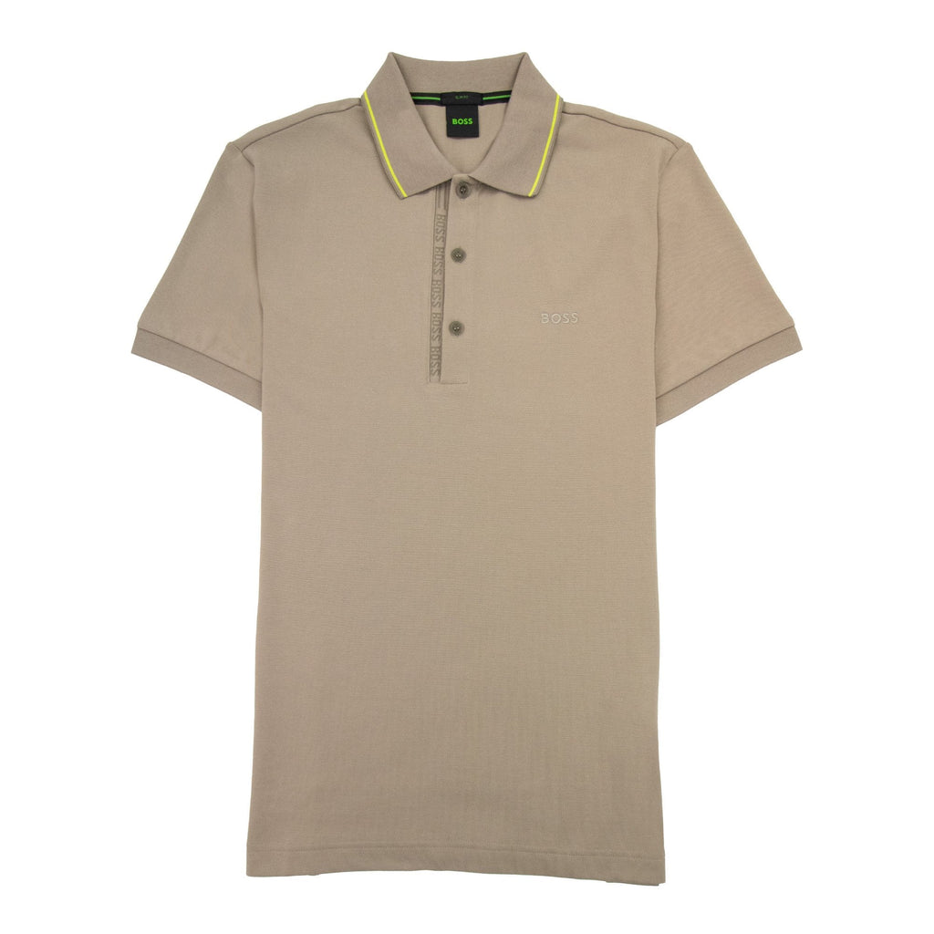 Hugo Boss Paule 4 Slim Fit Branded Placket Polo Beige 334