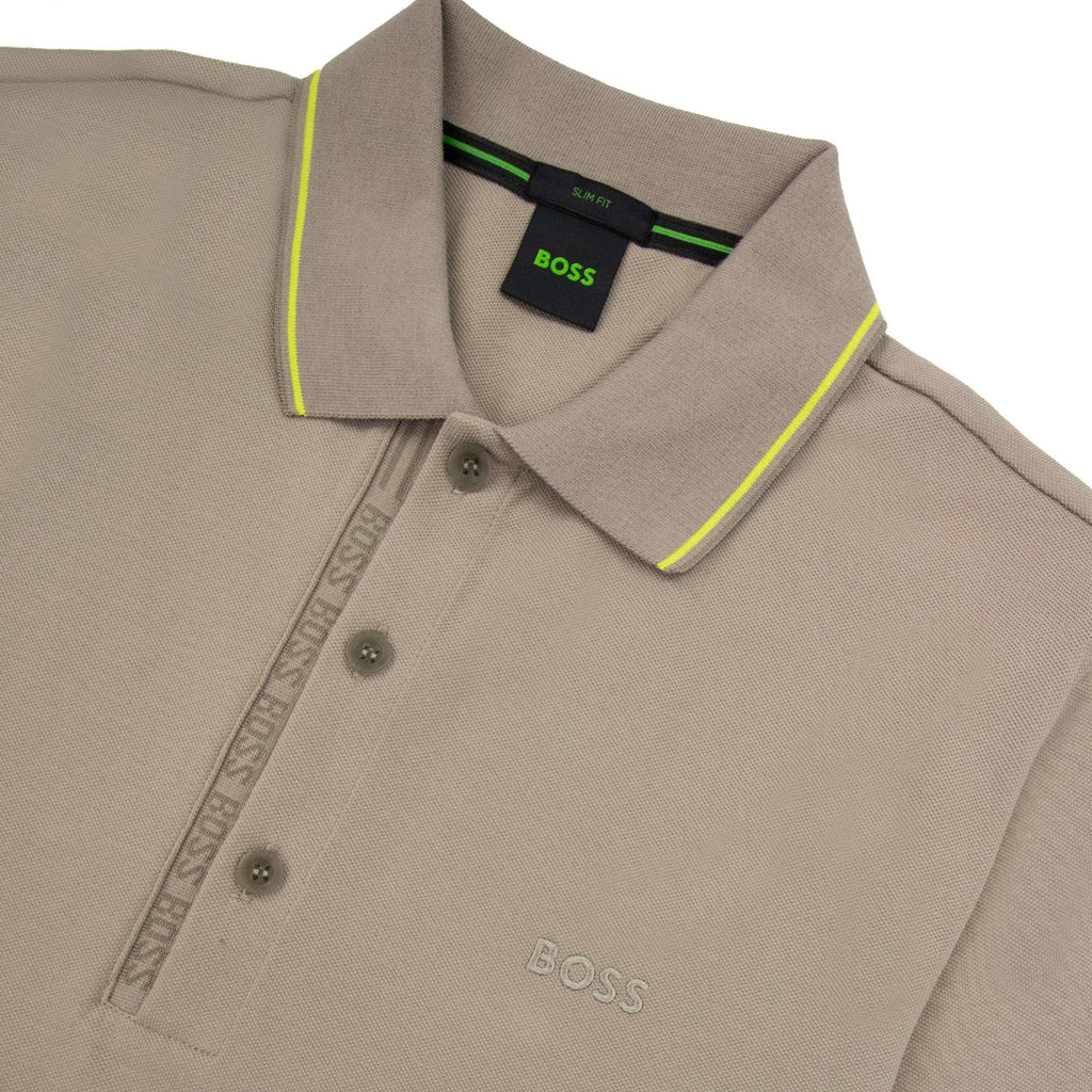 Hugo Boss Paule 4 Slim Fit Branded Placket Polo Beige 334
