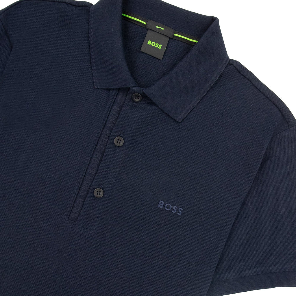 Hugo Boss Paule 4 Slim Fit Branded Placket Polo Navy 410