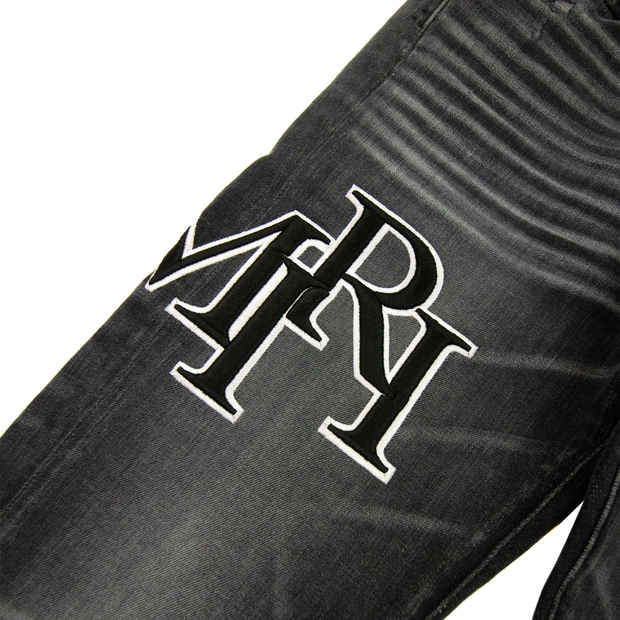 Amiri Staggered Embroidered Logo Jeans Storm Grey