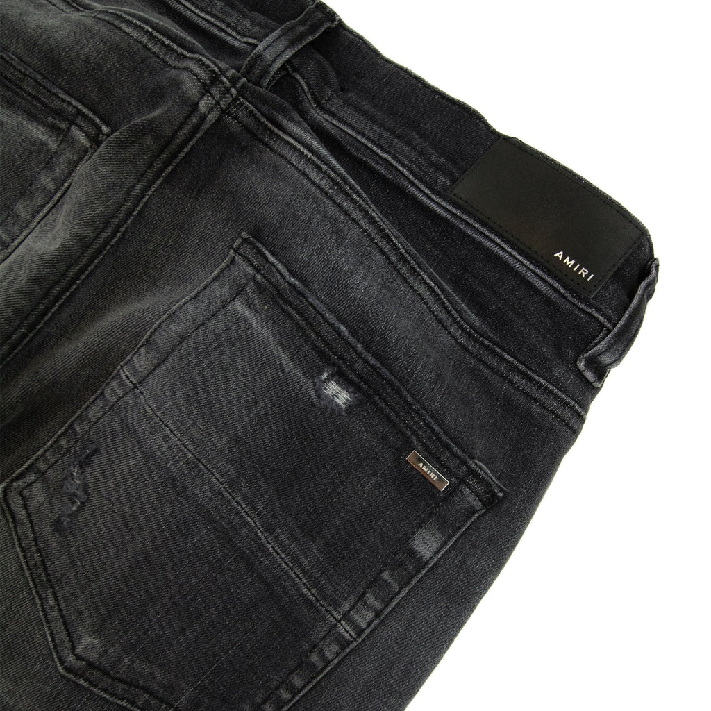 Amiri Staggered Embroidered Logo Jeans Storm Grey