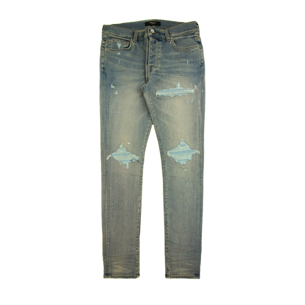 Amiri Mx1 Suede Distressed Jeans Antique Indigo