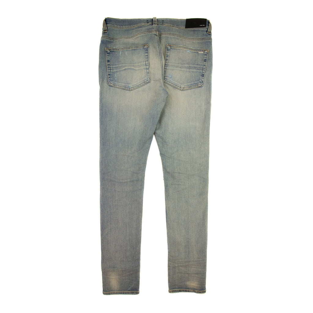 Amiri Mx1 Suede Distressed Jeans Antique Indigo
