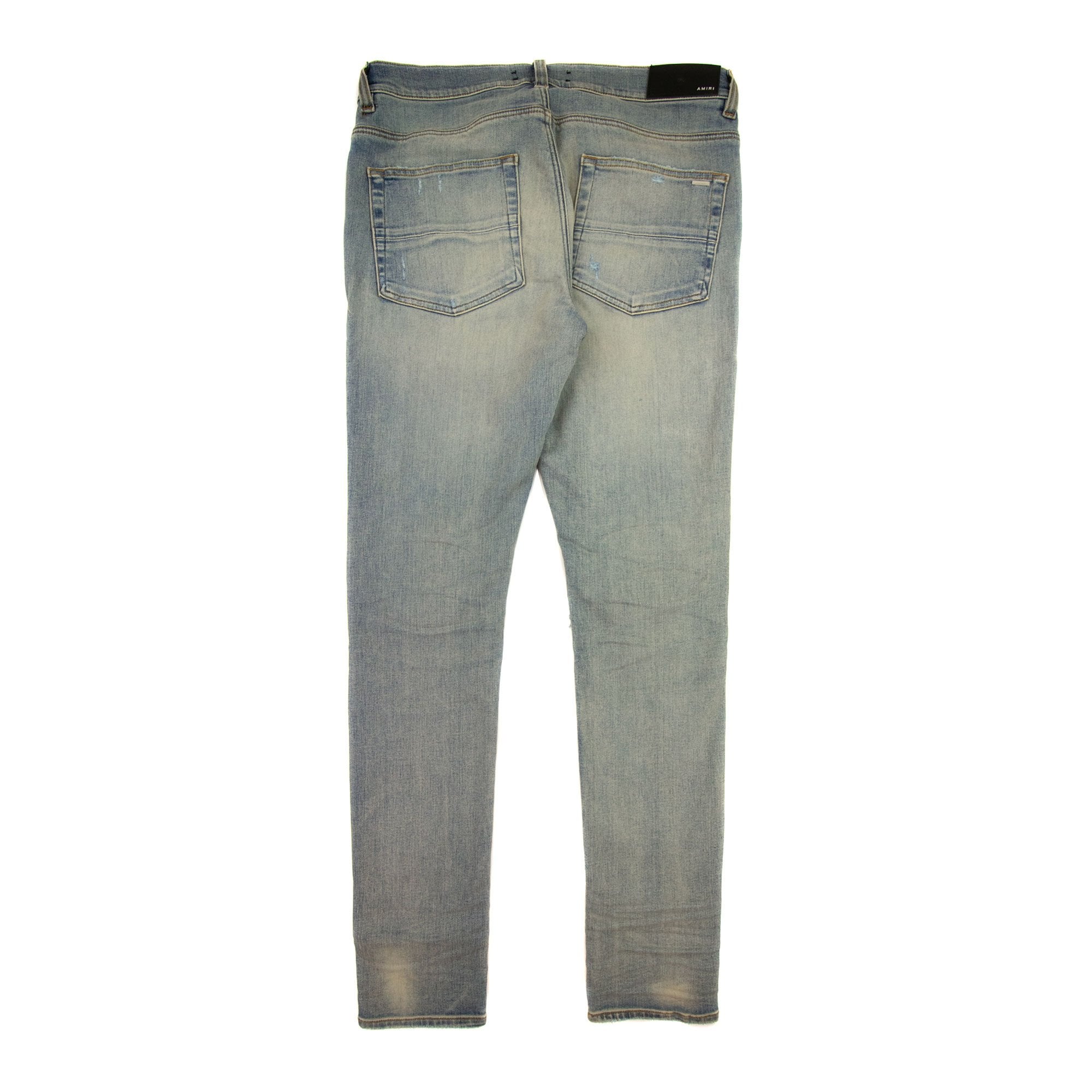 Amiri Mx1 Suede Distressed Jeans Antique Indigo