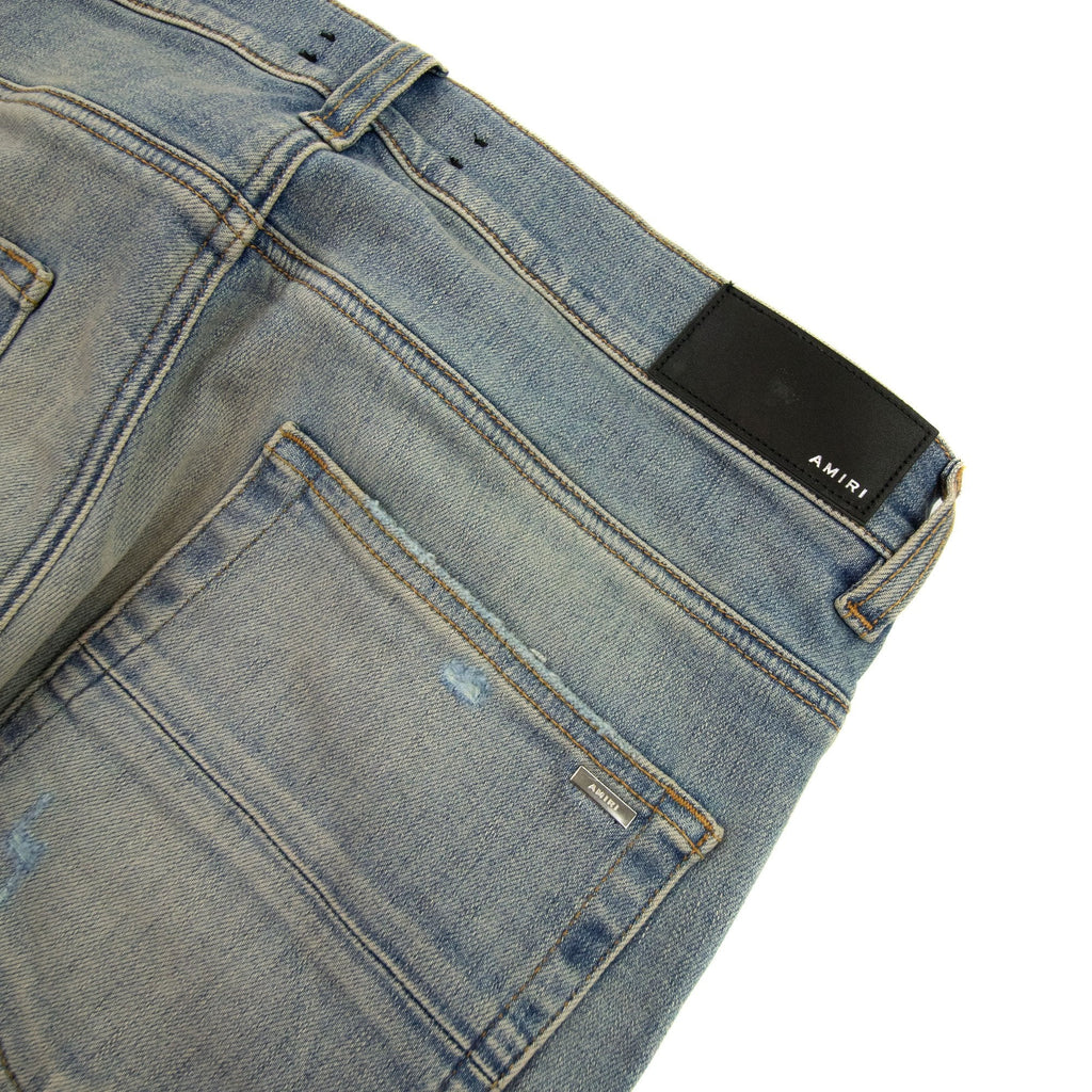 Amiri Mx1 Suede Distressed Jeans Antique Indigo