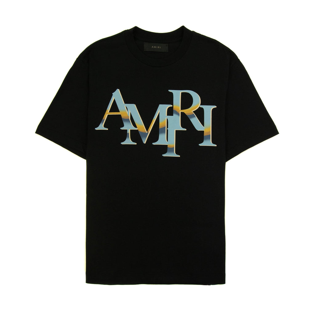 Amiri Staggered Chrome T Shirt Black