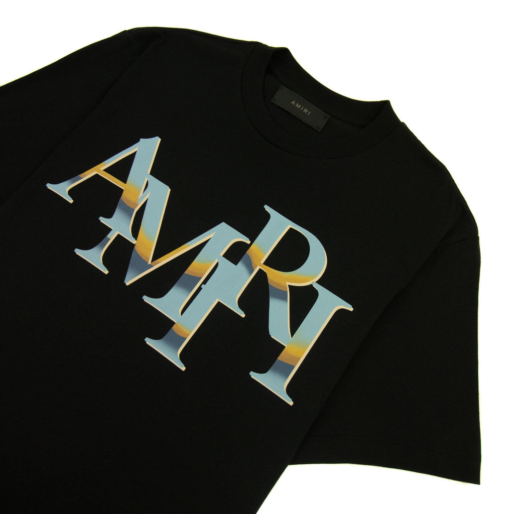 Amiri Staggered Chrome T Shirt Black