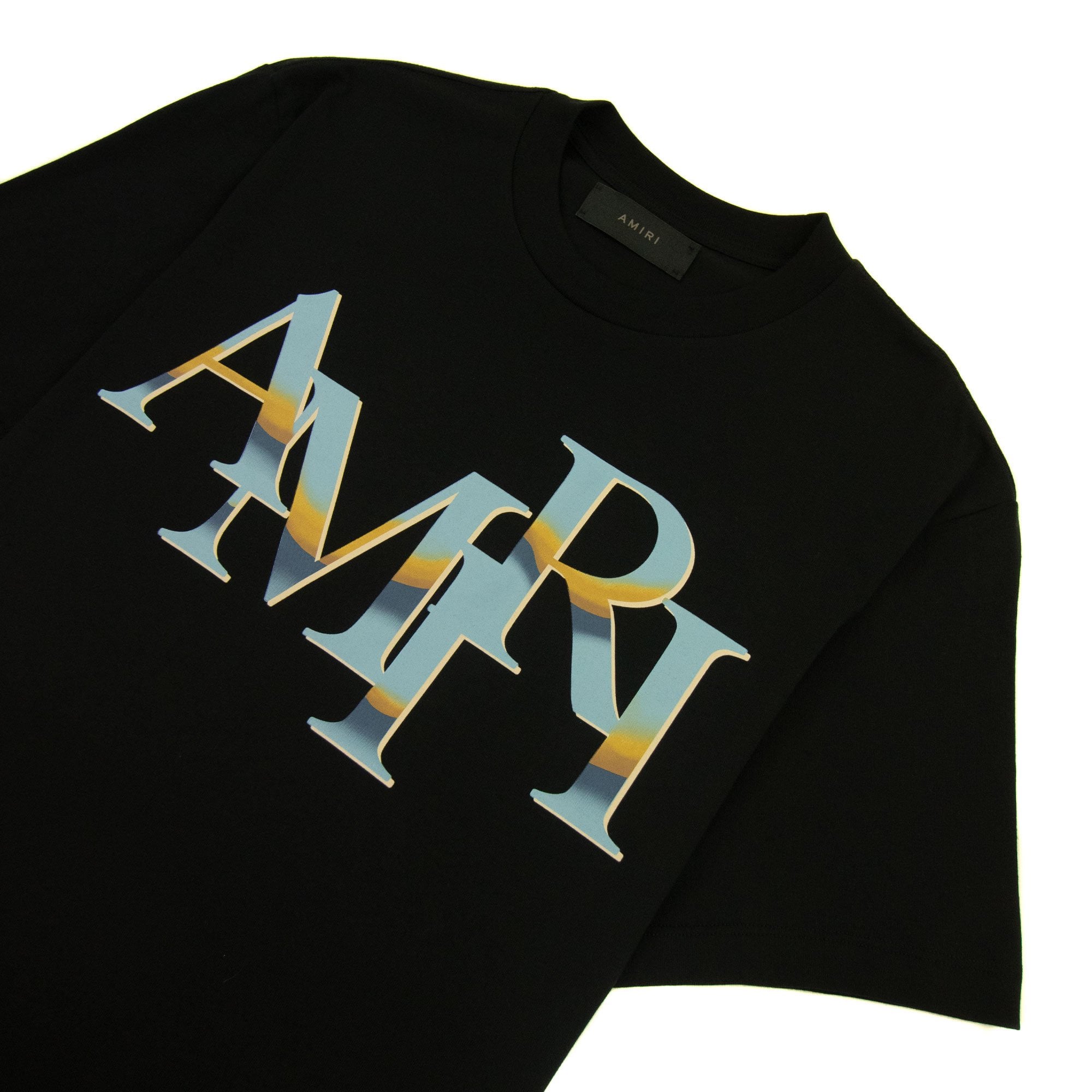 Amiri Staggered Chrome T Shirt Black
