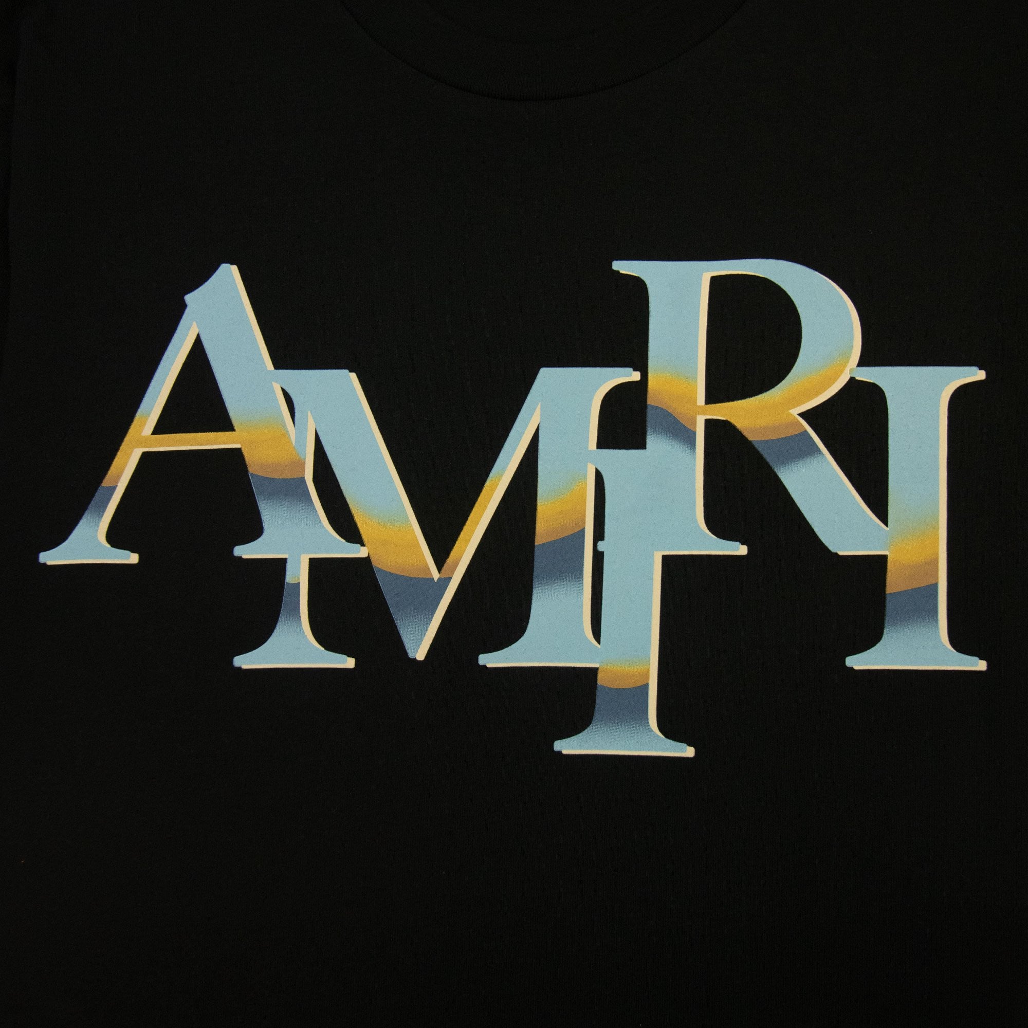 Amiri Staggered Chrome T Shirt Black