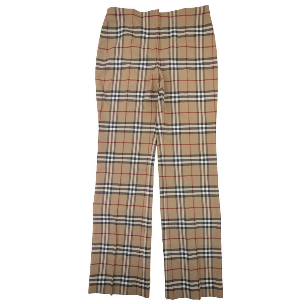 Burberry Woman Sharon Vintage Check Wide Leg Sweatpants Archive Beige