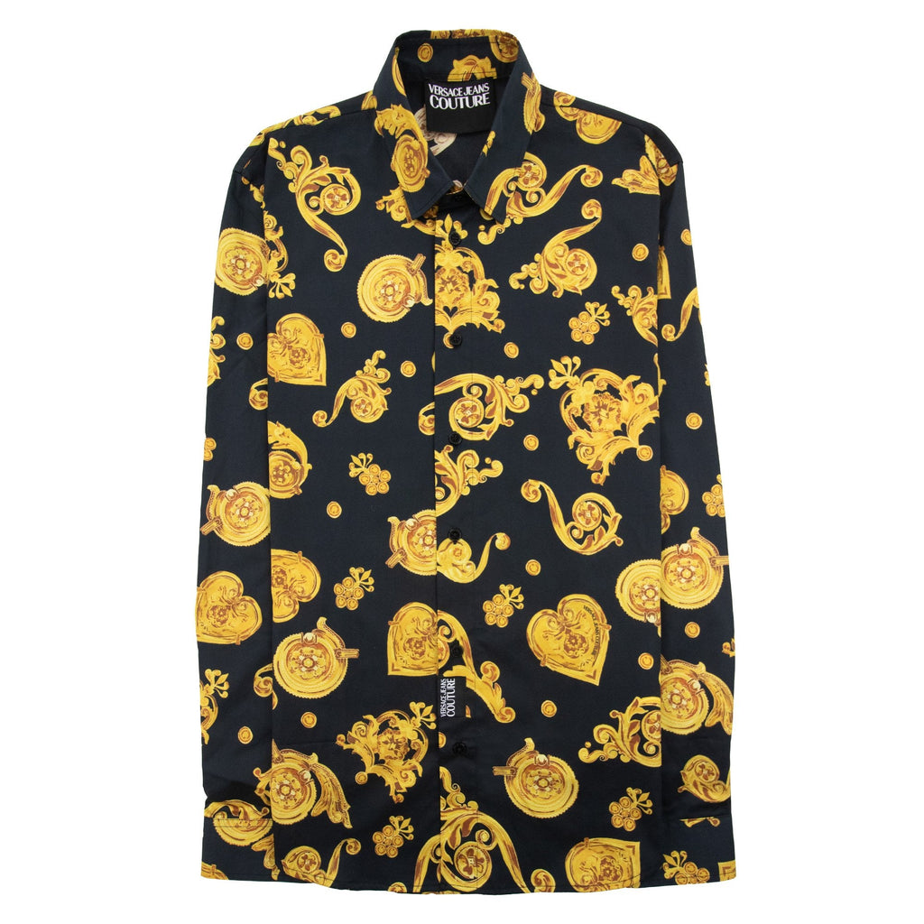 Versace Jeans Couture Baroque Long Sleeve Shirt Black