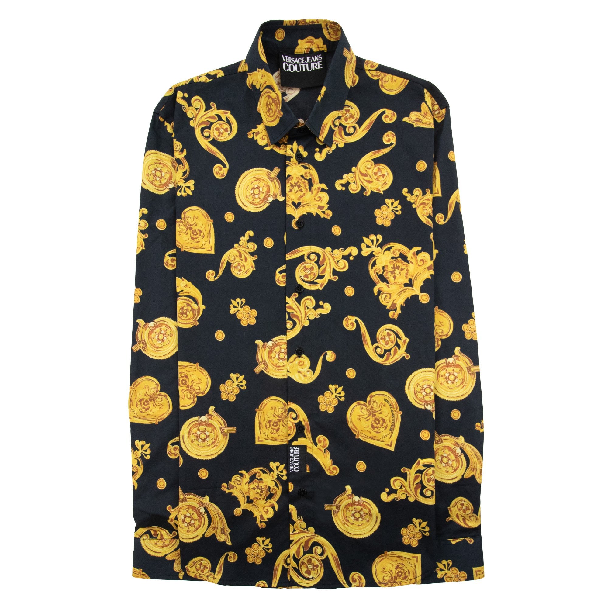 Versace Jeans Couture Baroque Long Sleeve Shirt Black