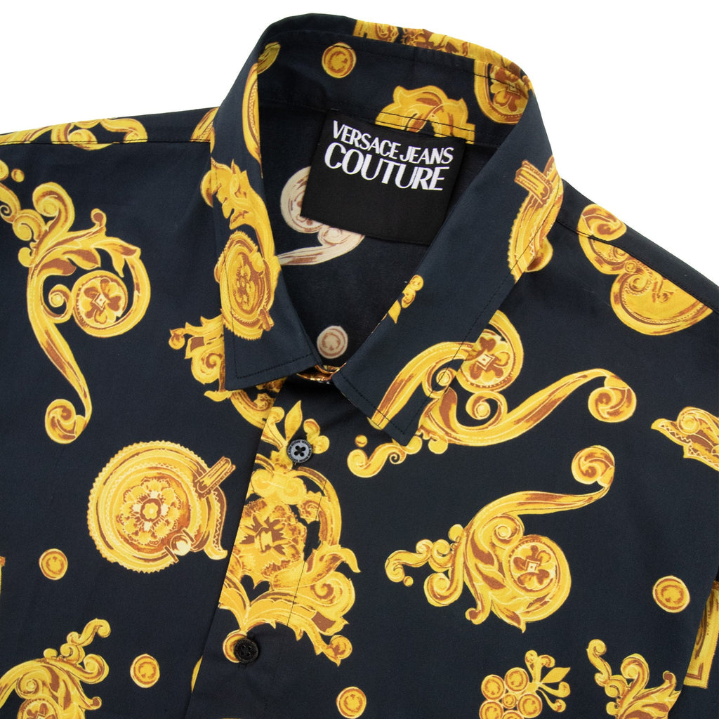 Versace Jeans Couture Baroque Long Sleeve Shirt Black