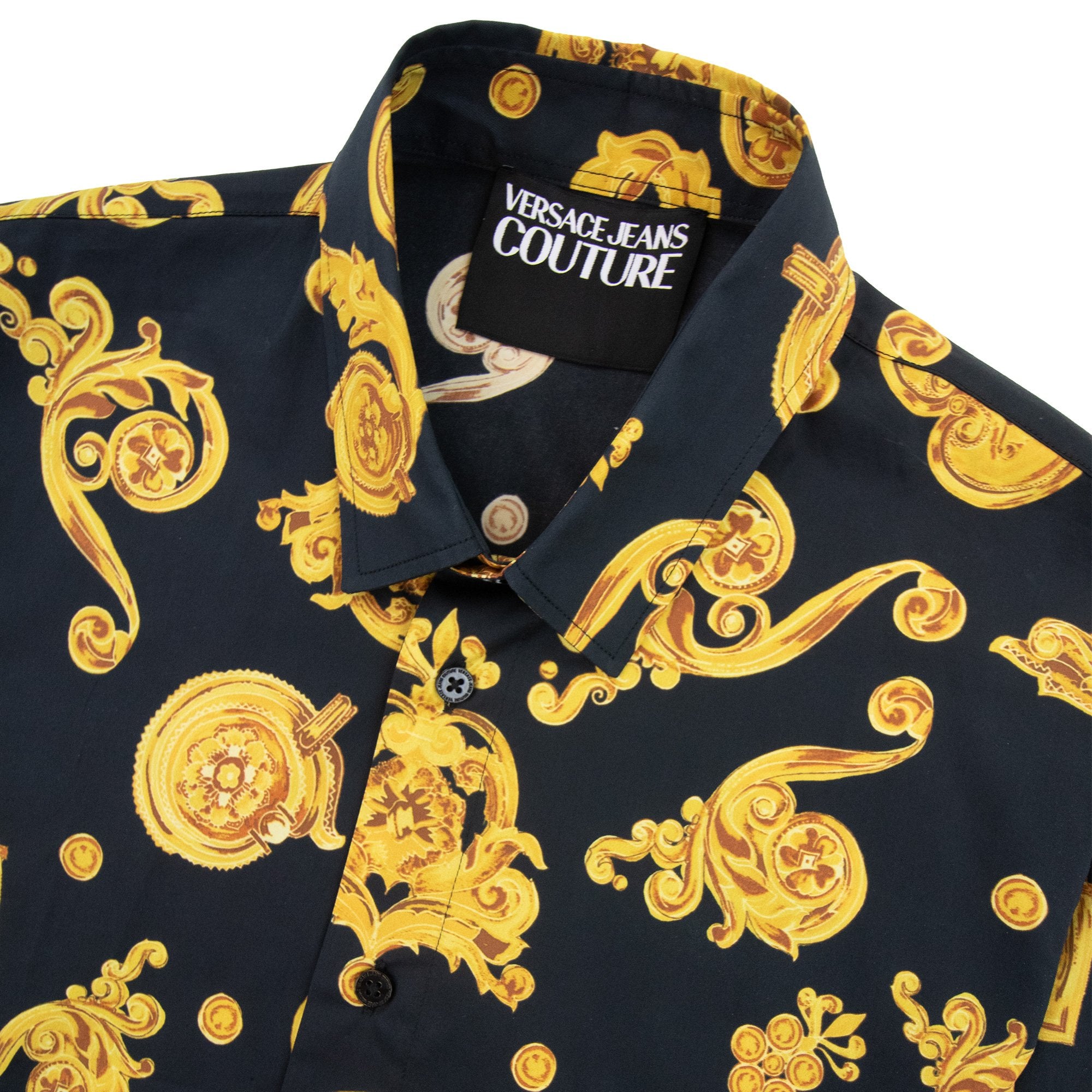Versace Jeans Couture Baroque Long Sleeve Shirt Black