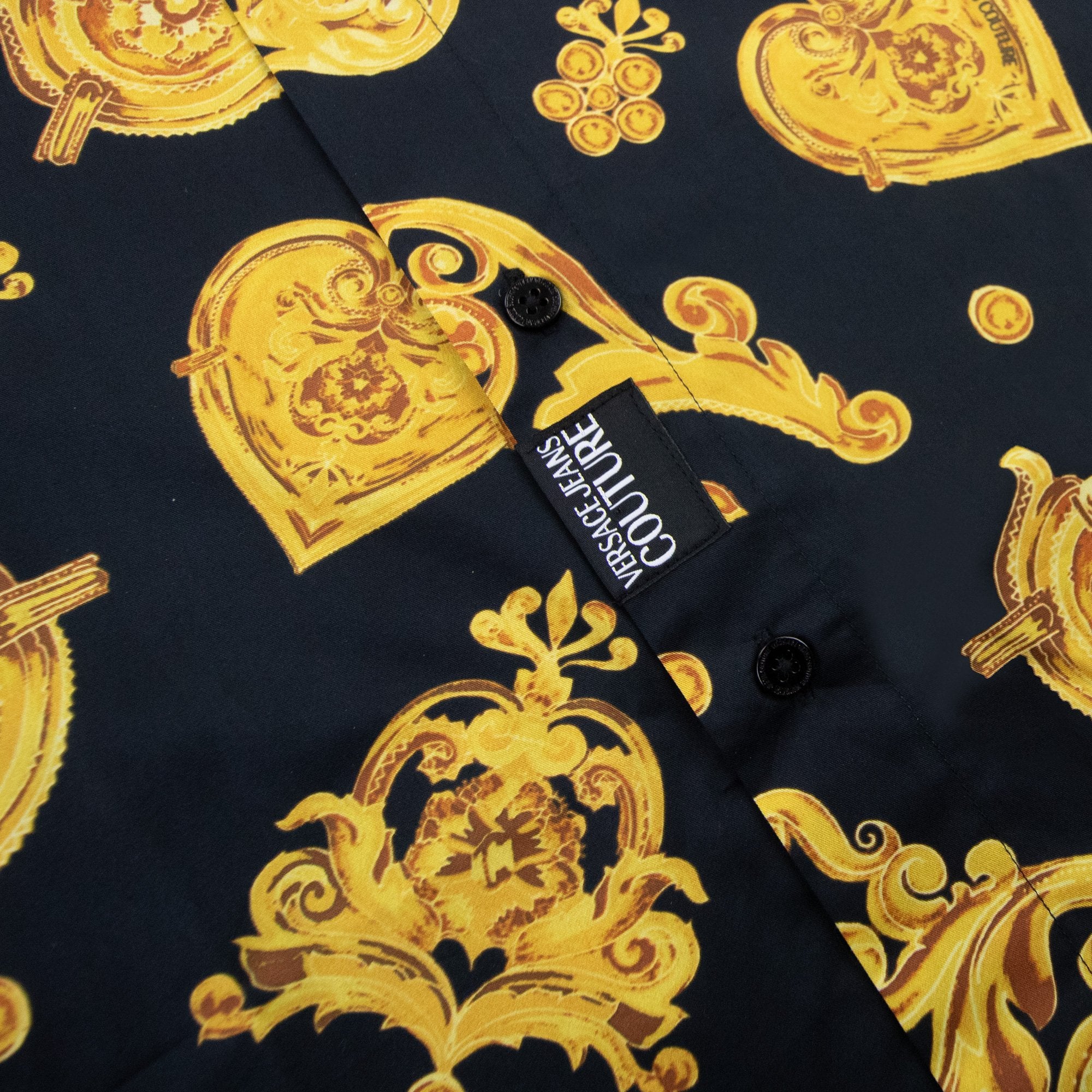 Versace Jeans Couture Baroque Long Sleeve Shirt Black