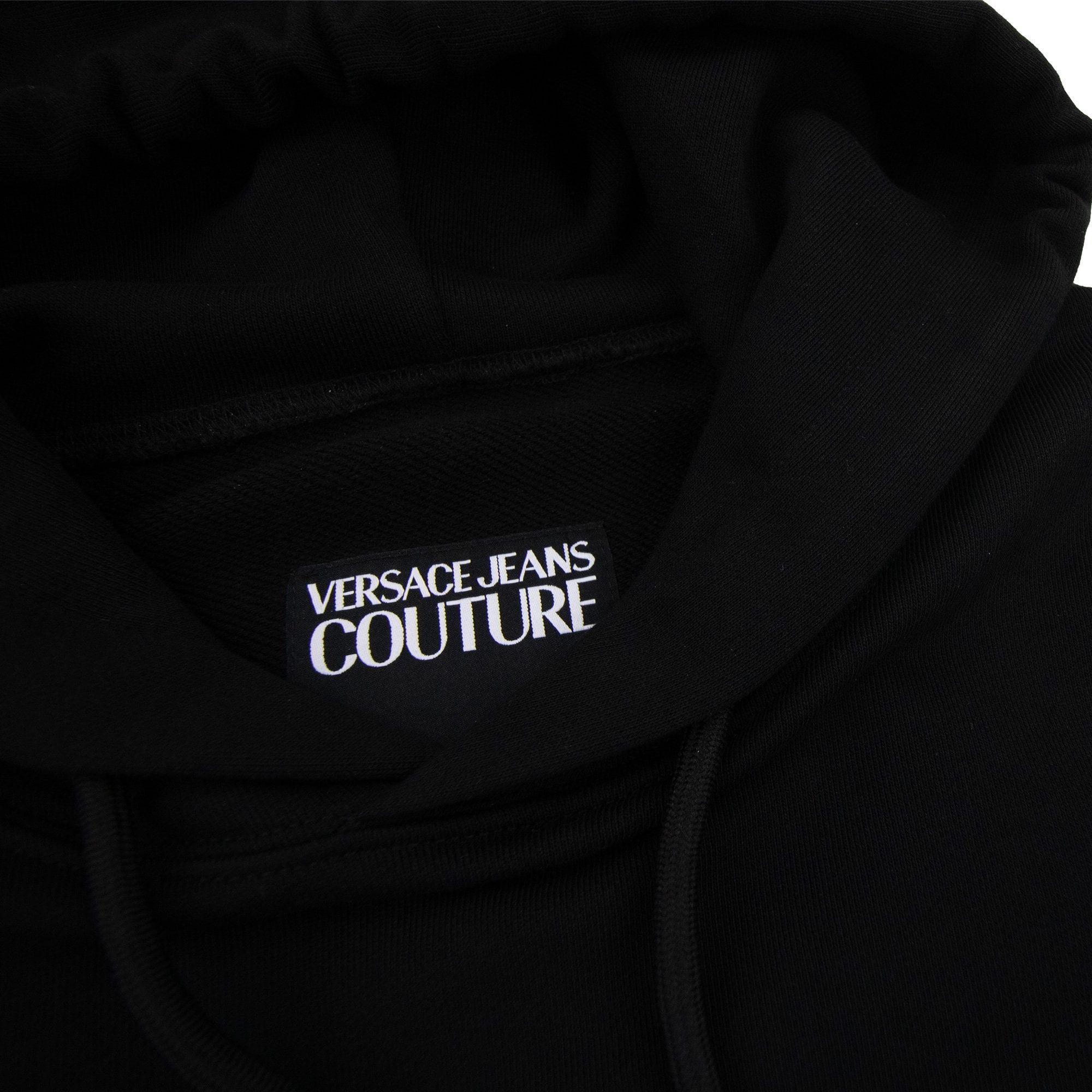 Versace Jeans Couture Printed Baroqou Hoodied Sweatshirt Black