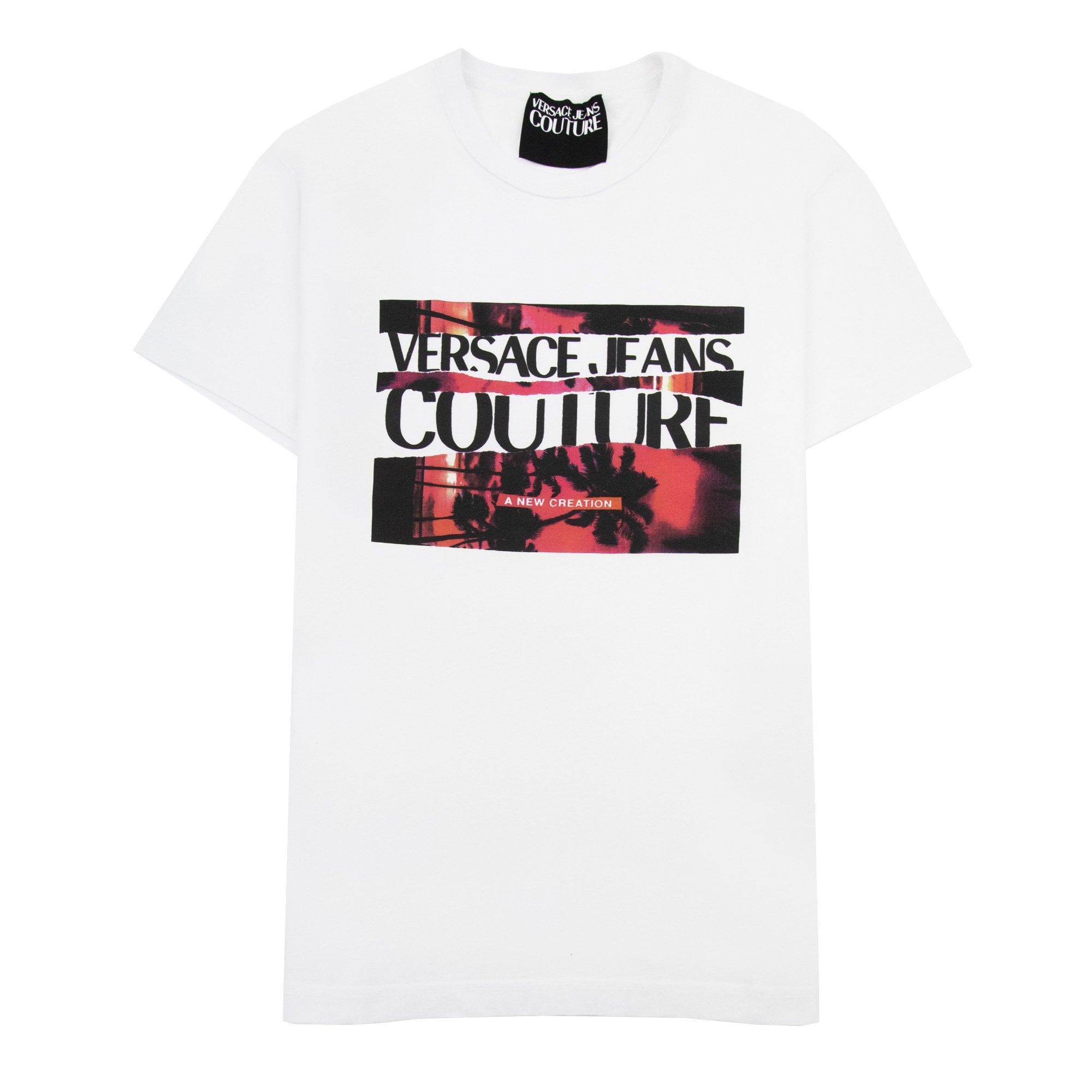 Versace Jeans Couture Logo Printed T Shirt White