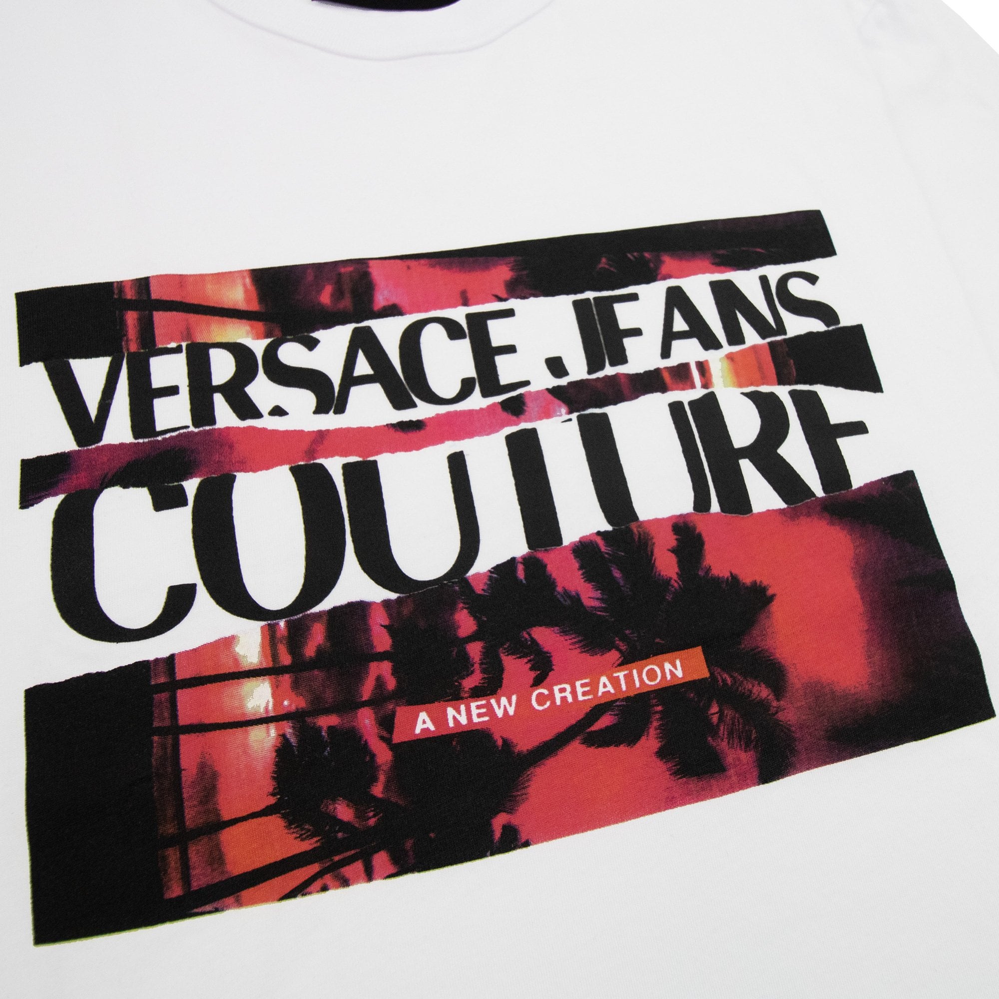 Versace Jeans Couture Logo Printed T Shirt White