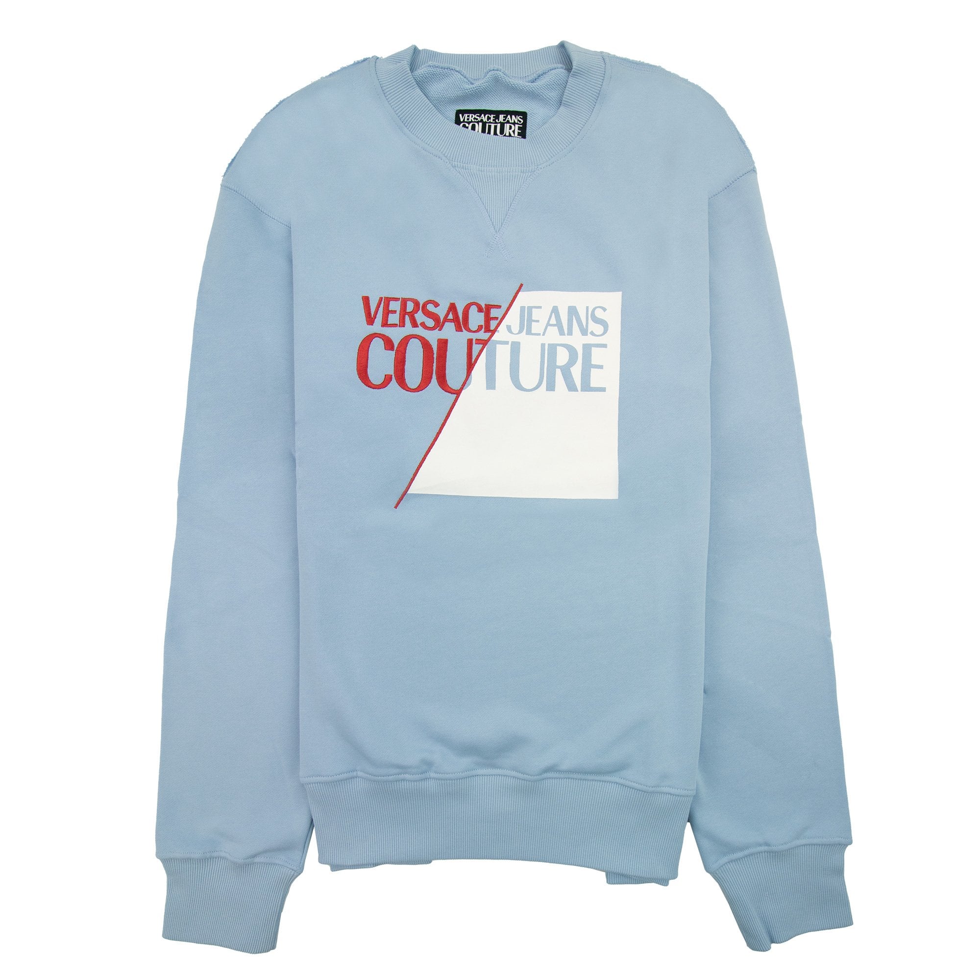 Versace Jeans Couture Big Split Foil Sweatshirt Sky Blue