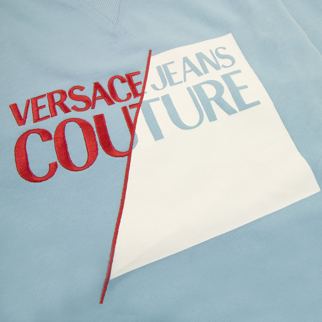 Versace Jeans Couture Big Split Foil Sweatshirt Sky Blue