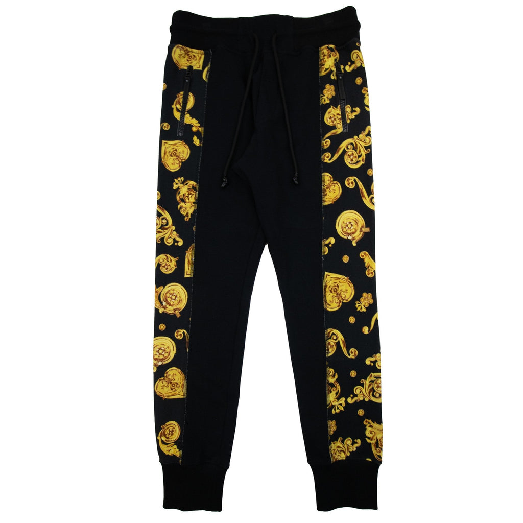 Versace Jeans Couture Baroque Motif Print Sweatpants Black